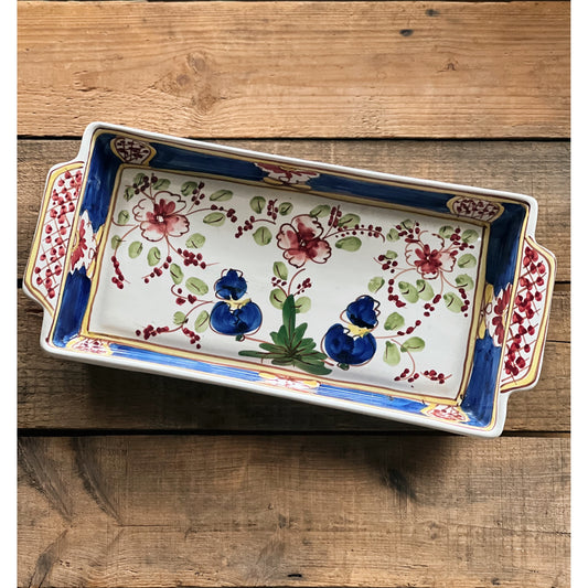 Hand Painted Vintage Ceramic Tray / Platter