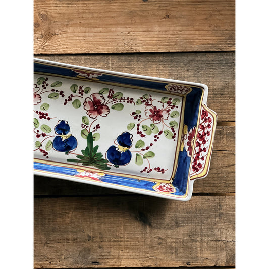 Hand Painted Vintage Ceramic Tray / Platter