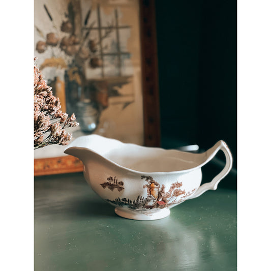 Johnson Brothers The Old Mill Multicolor Brown Gravy Boat
