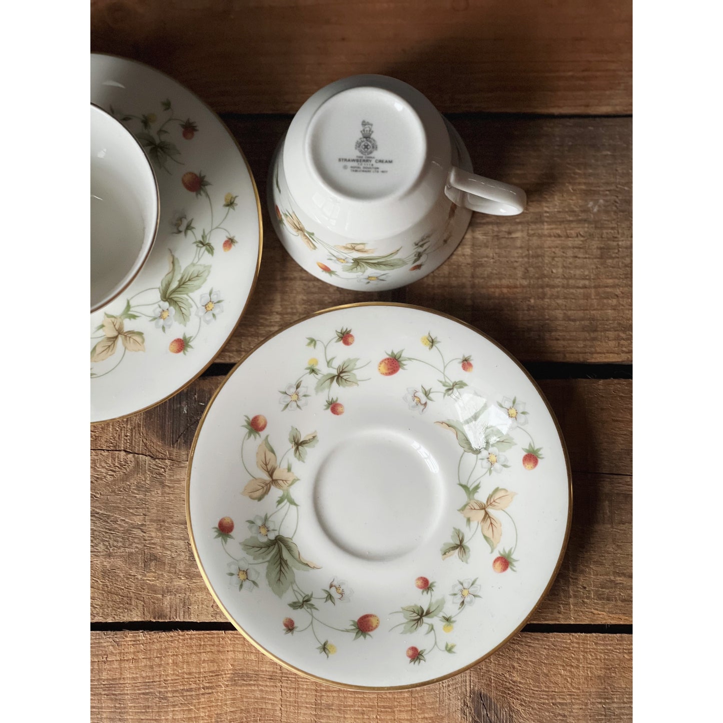 Royal Doulton Strawberry Cream Teacup & Saucer Set