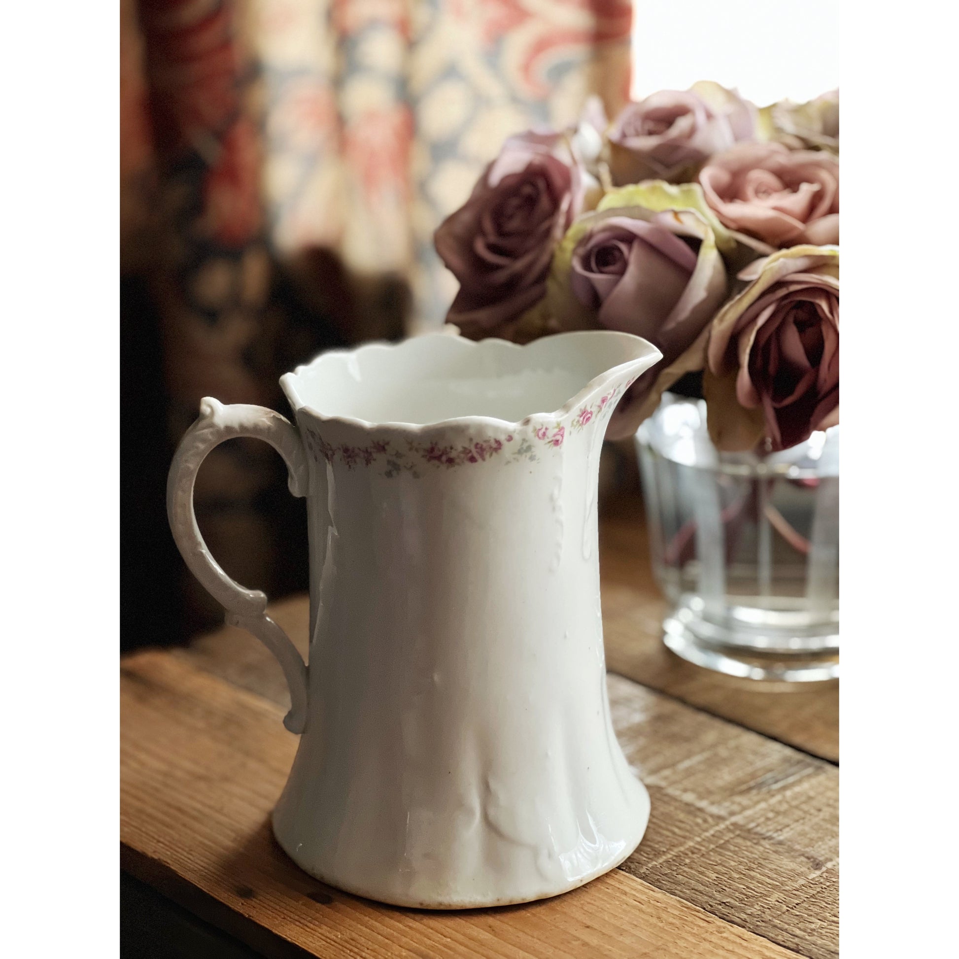 Small Antique Floral Pitcher