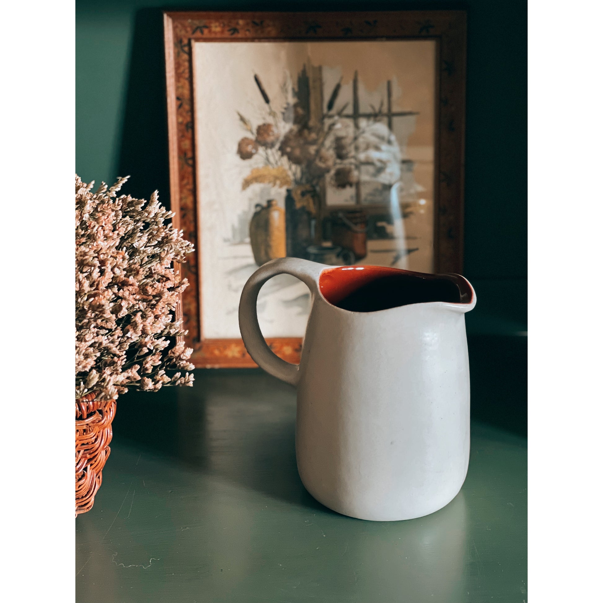 Vintage Stoneware Fruit Pitcher