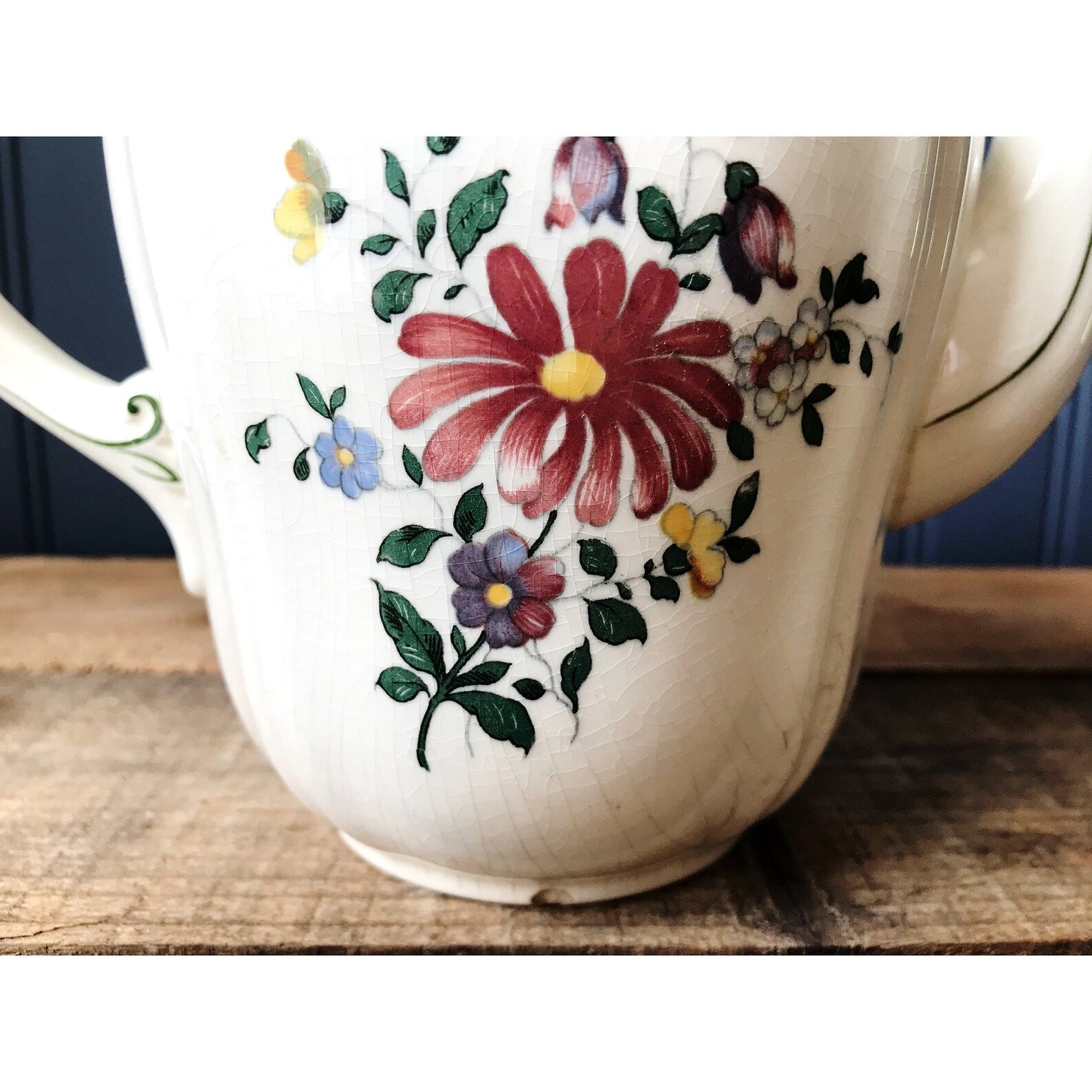 Antique Villeroy & Boch Mettlach Teapot Made in France Saar Basin Economic Union