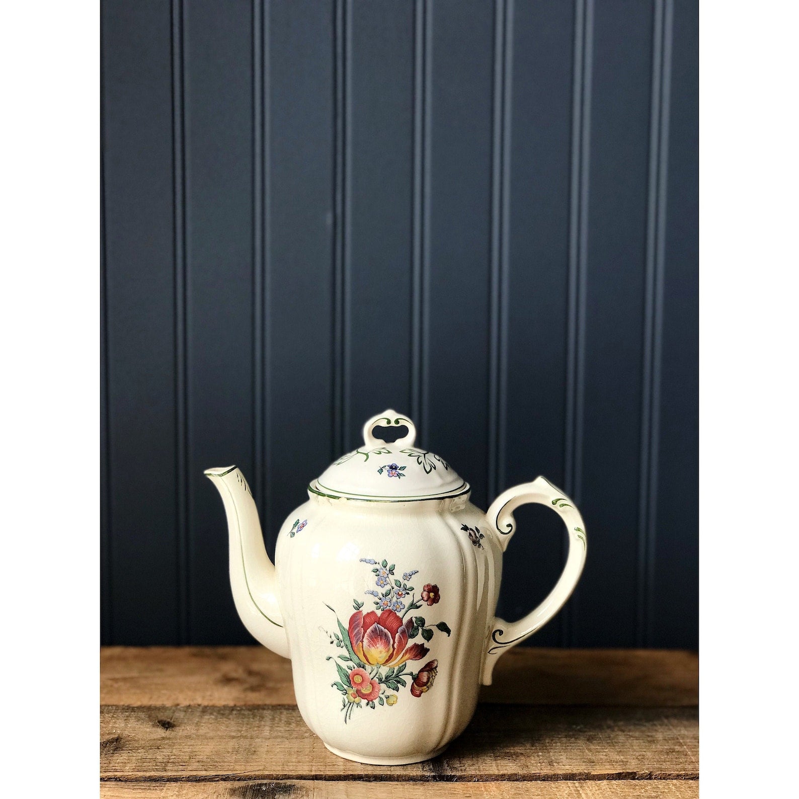 Antique Villeroy & Boch Mettlach Teapot Made in France Saar Basin Economic Union