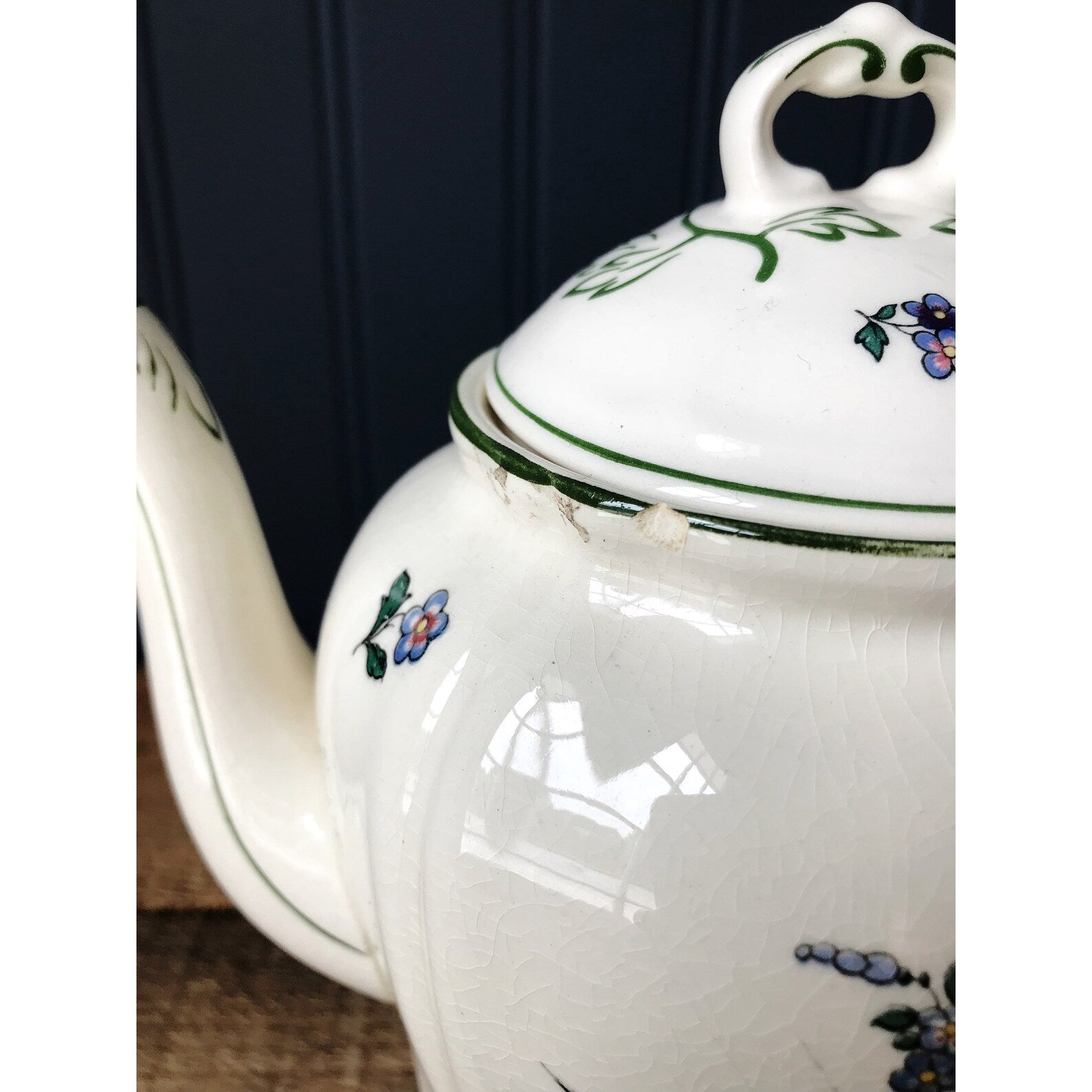 Antique Villeroy & Boch Mettlach Teapot Made in France Saar Basin Economic Union
