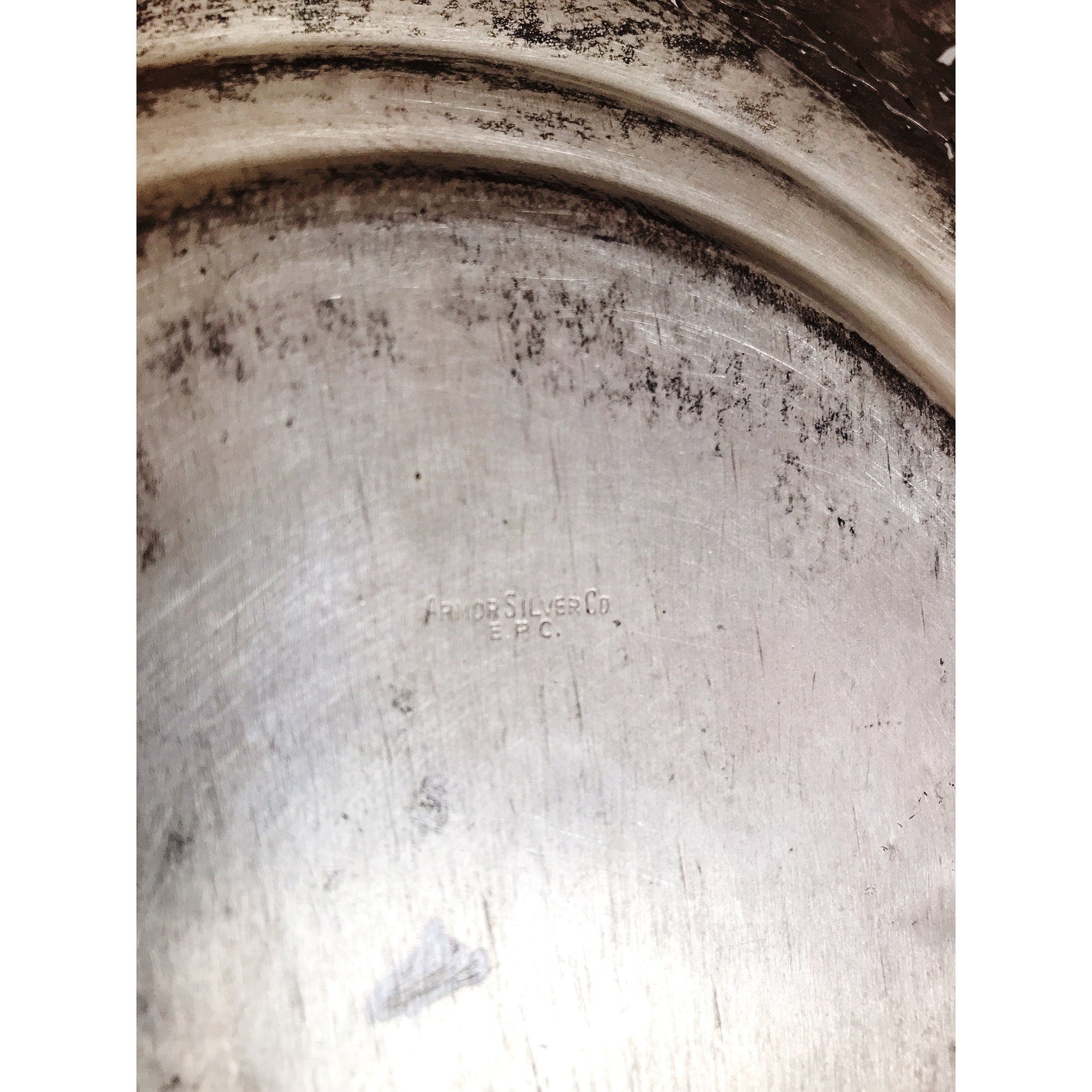 Vintage Armor Silver Plate Round Footed Plate / Cake Stand
