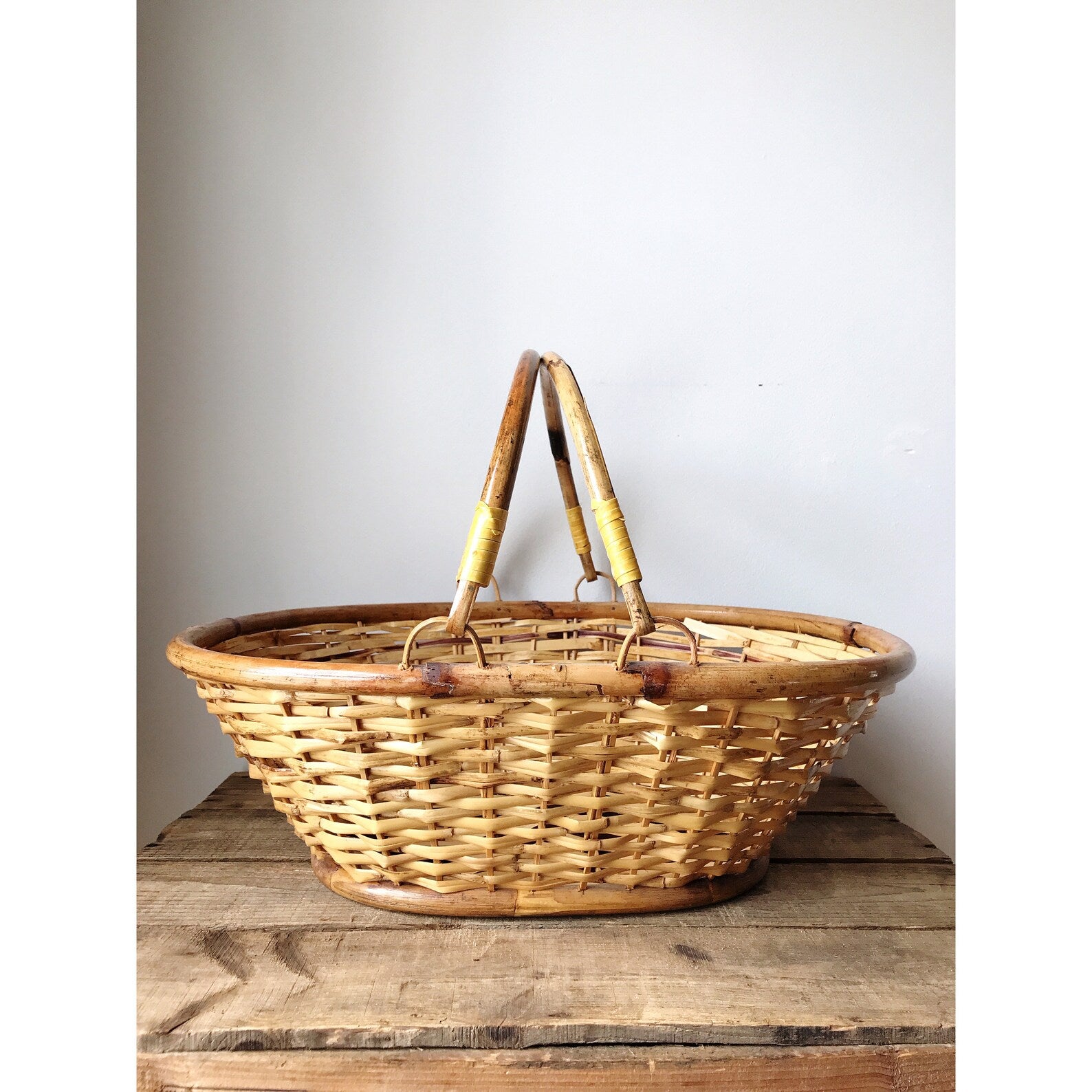 Vintage Bamboo Basket
