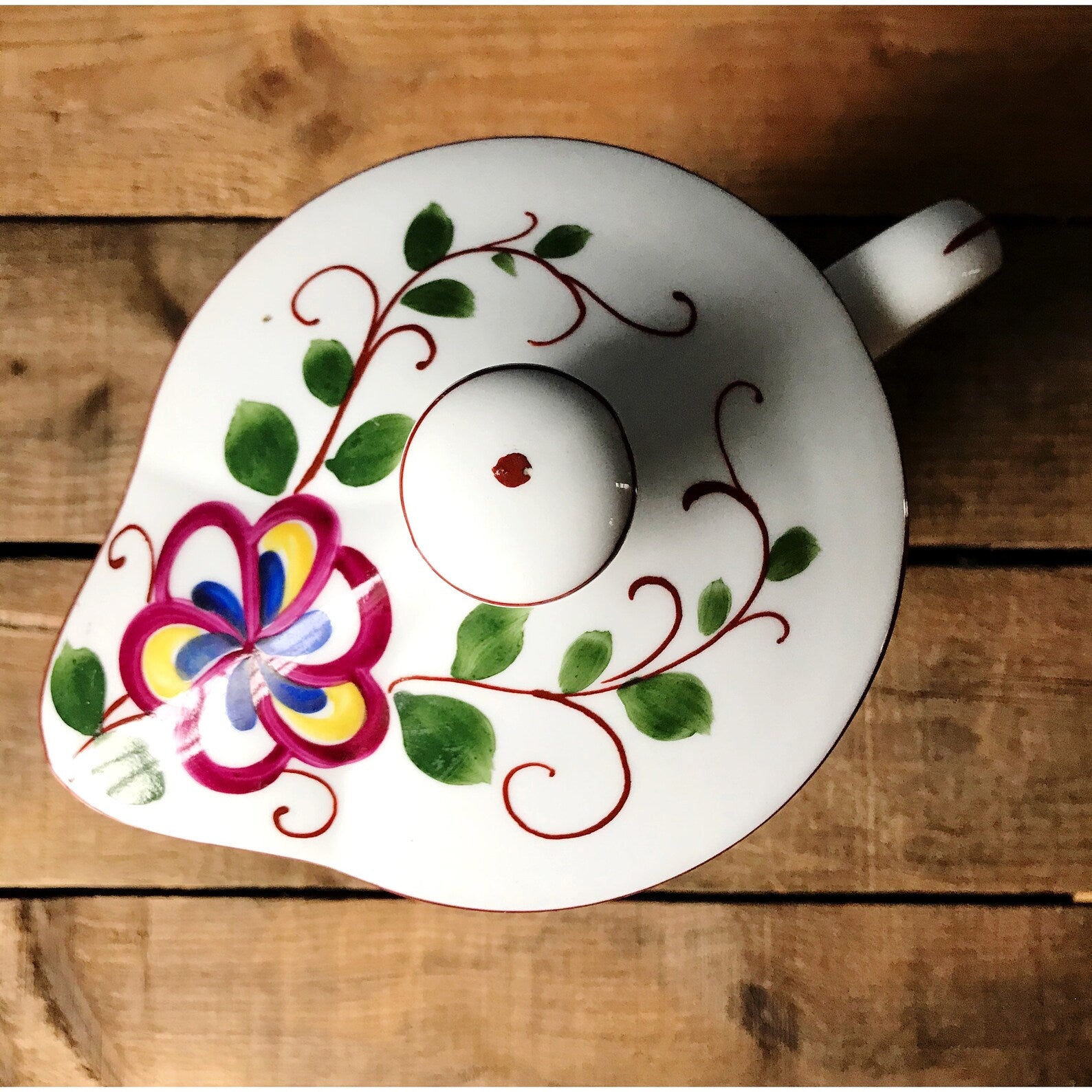 Hand Painted Vintage Coffee Pot Made in Czechoslovakia for Kaufmann's Pittsburgh
