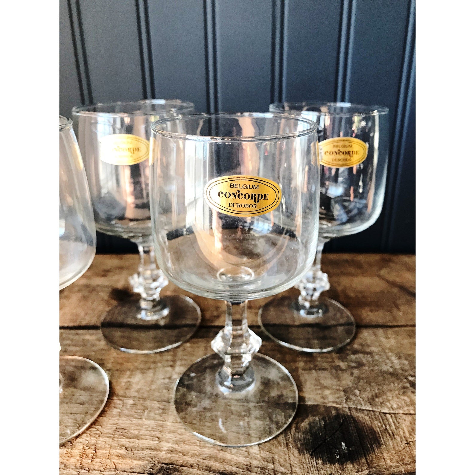 Set of 4 Vintage Belgium Concorde Durobar Cordial Glasses / Aperitif Glasses / Petite Wine Glasses