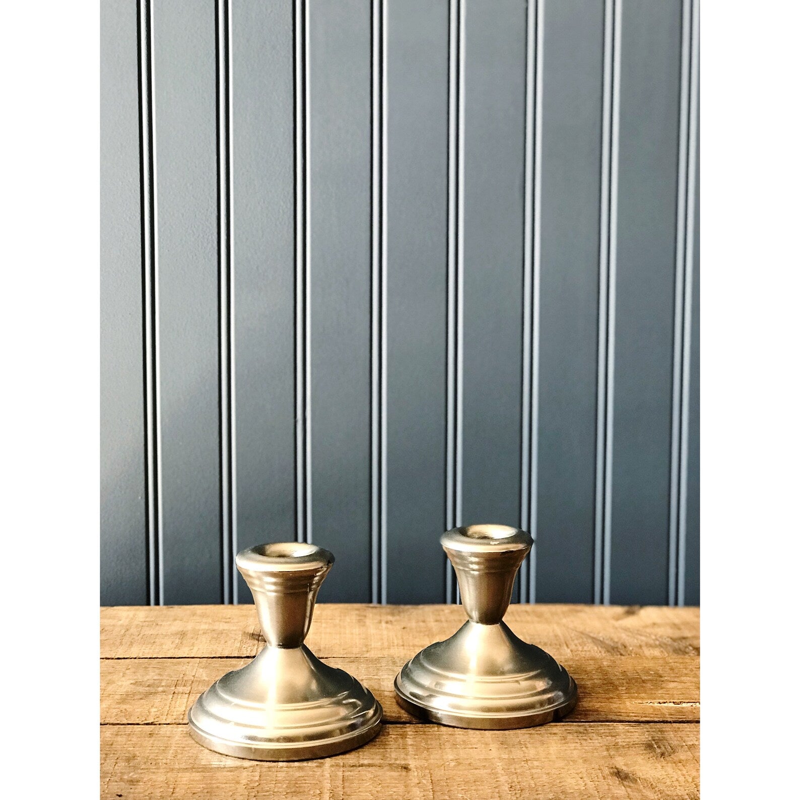 Pair of Vintage Silver FB Rogers Pewterlite Candlesticks