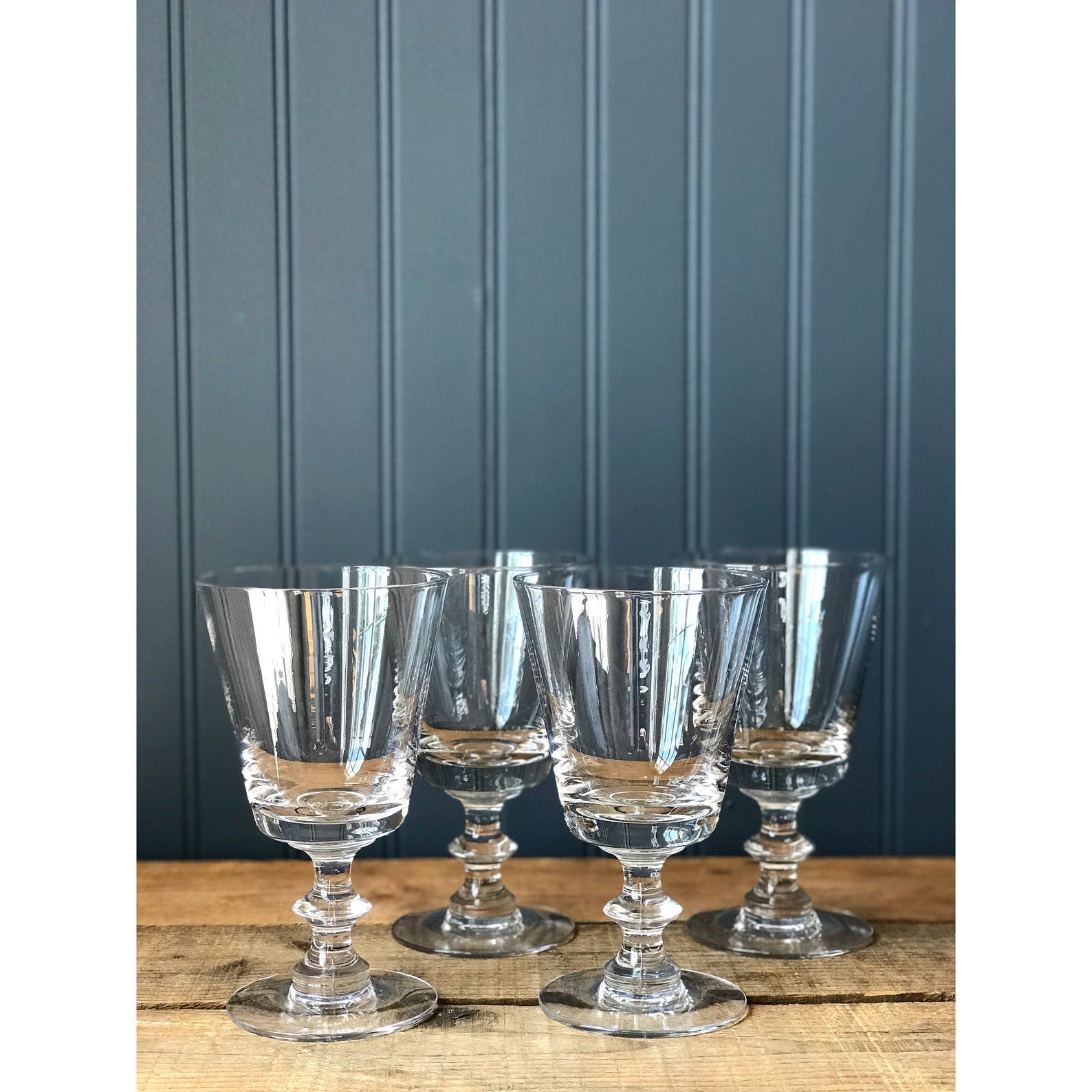 Pair of Vintage Crystal Wine Glasses