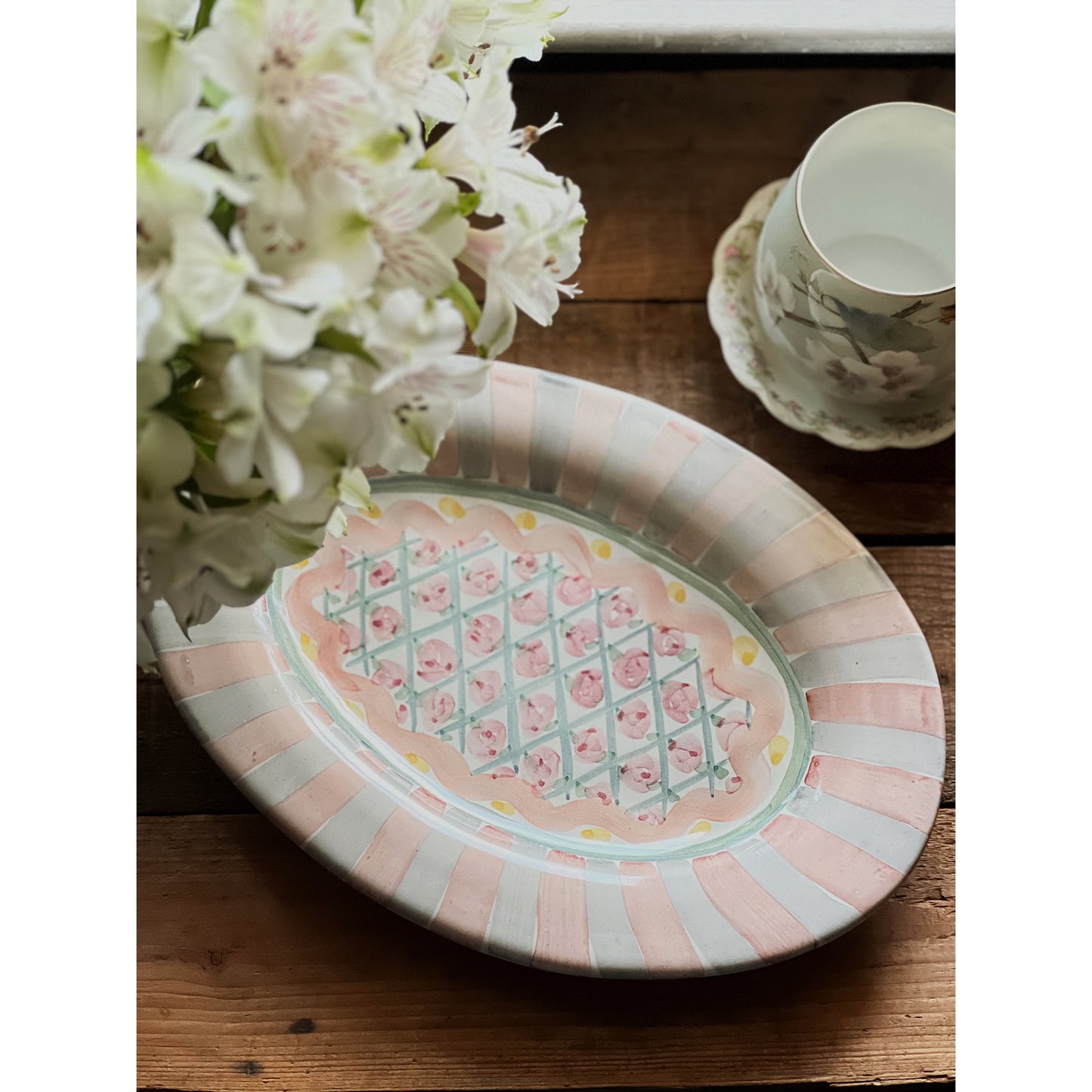 Vintage Hand Painted Platter