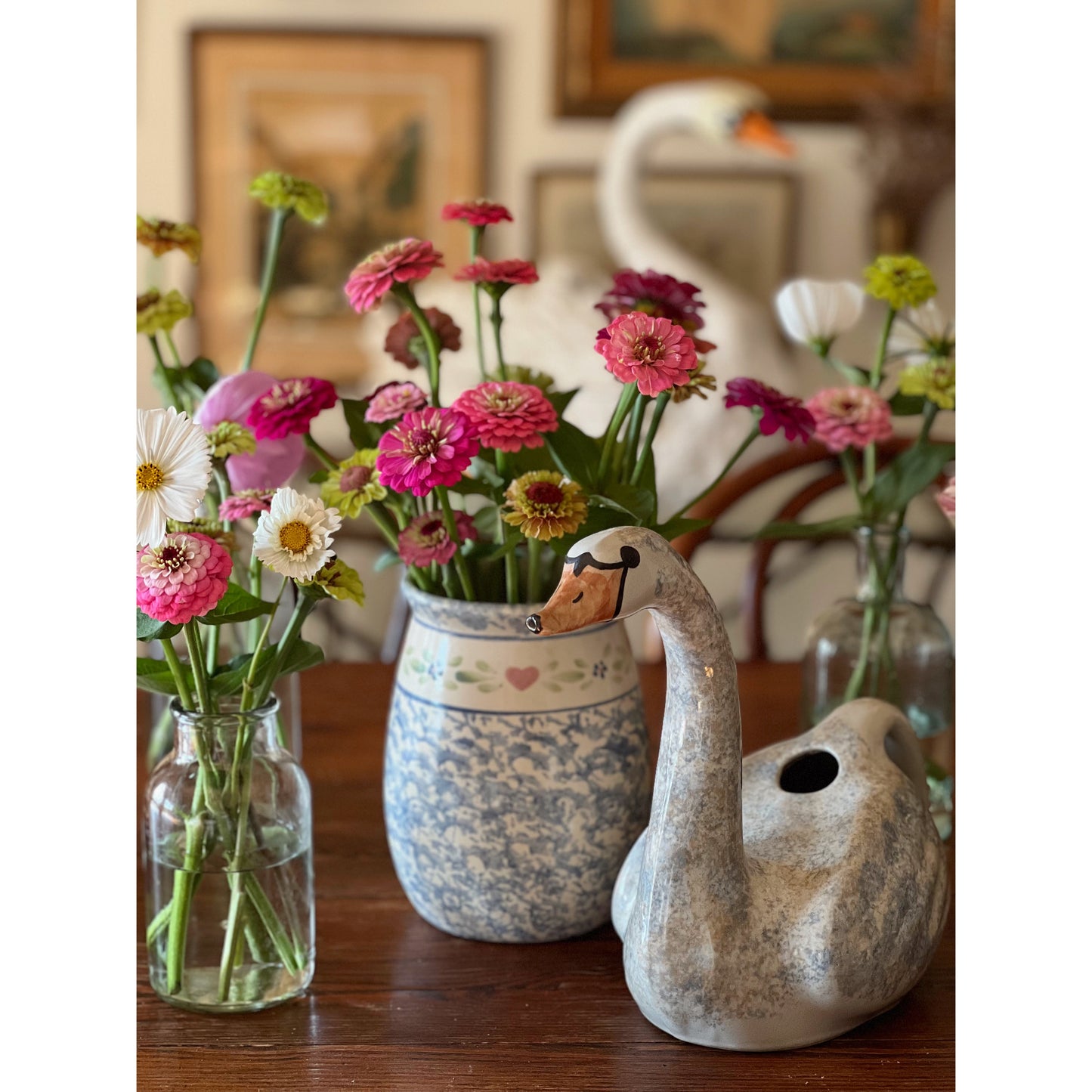 Vintage Louisville Stoneware Swan Watering Can