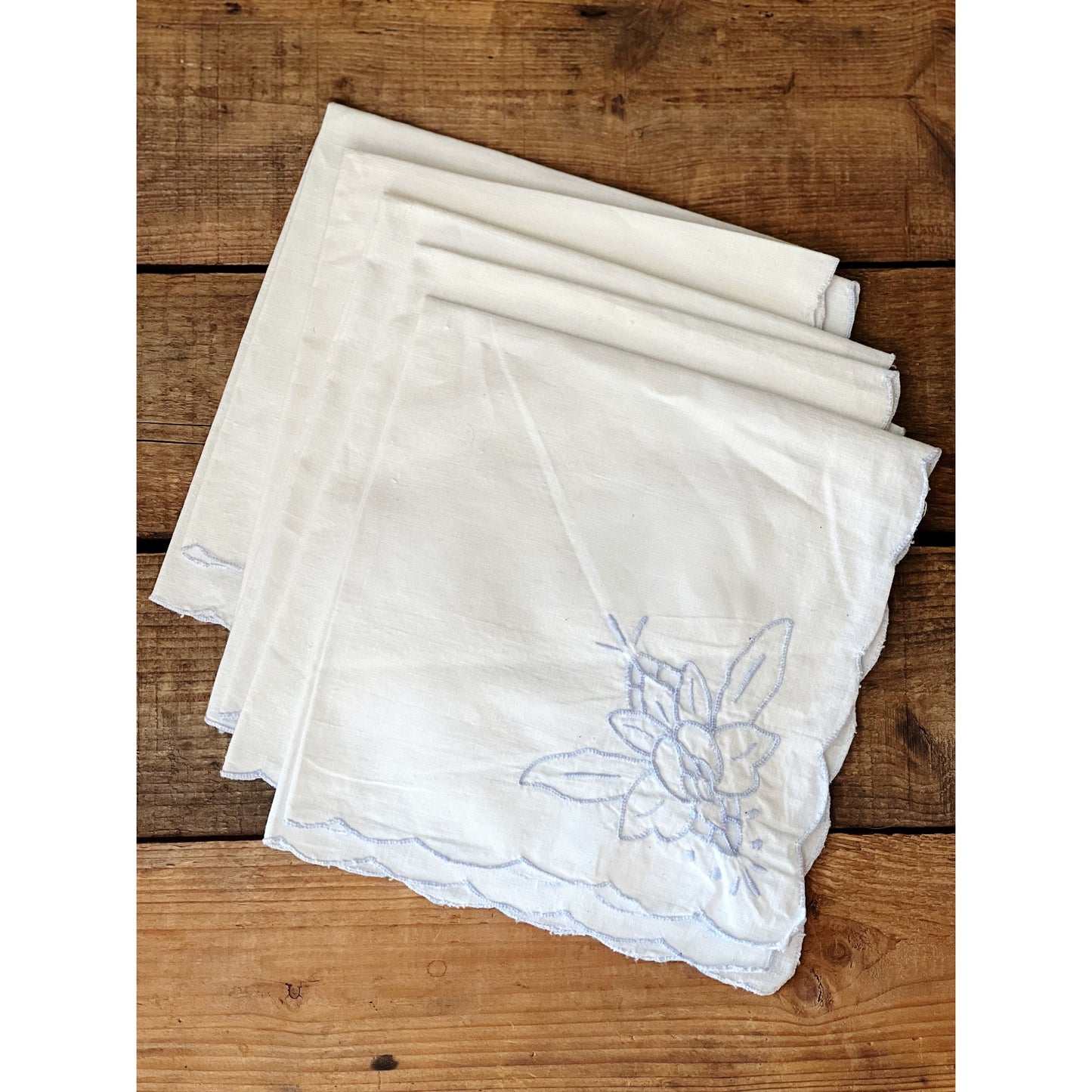 Set of 5 Vintage Embroidered Napkins