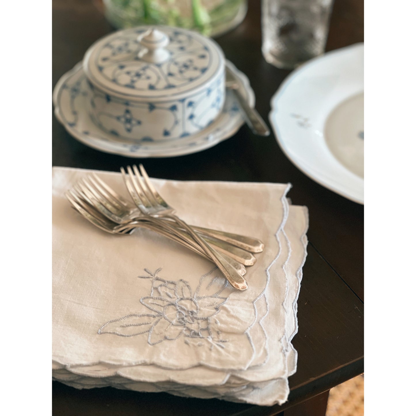 Set of 5 Vintage Embroidered Napkins