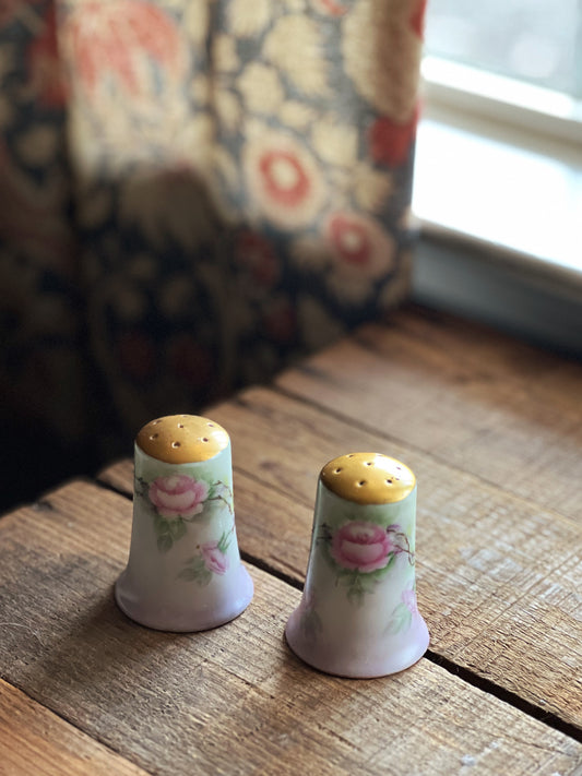 hand painted salt and pepper shakers