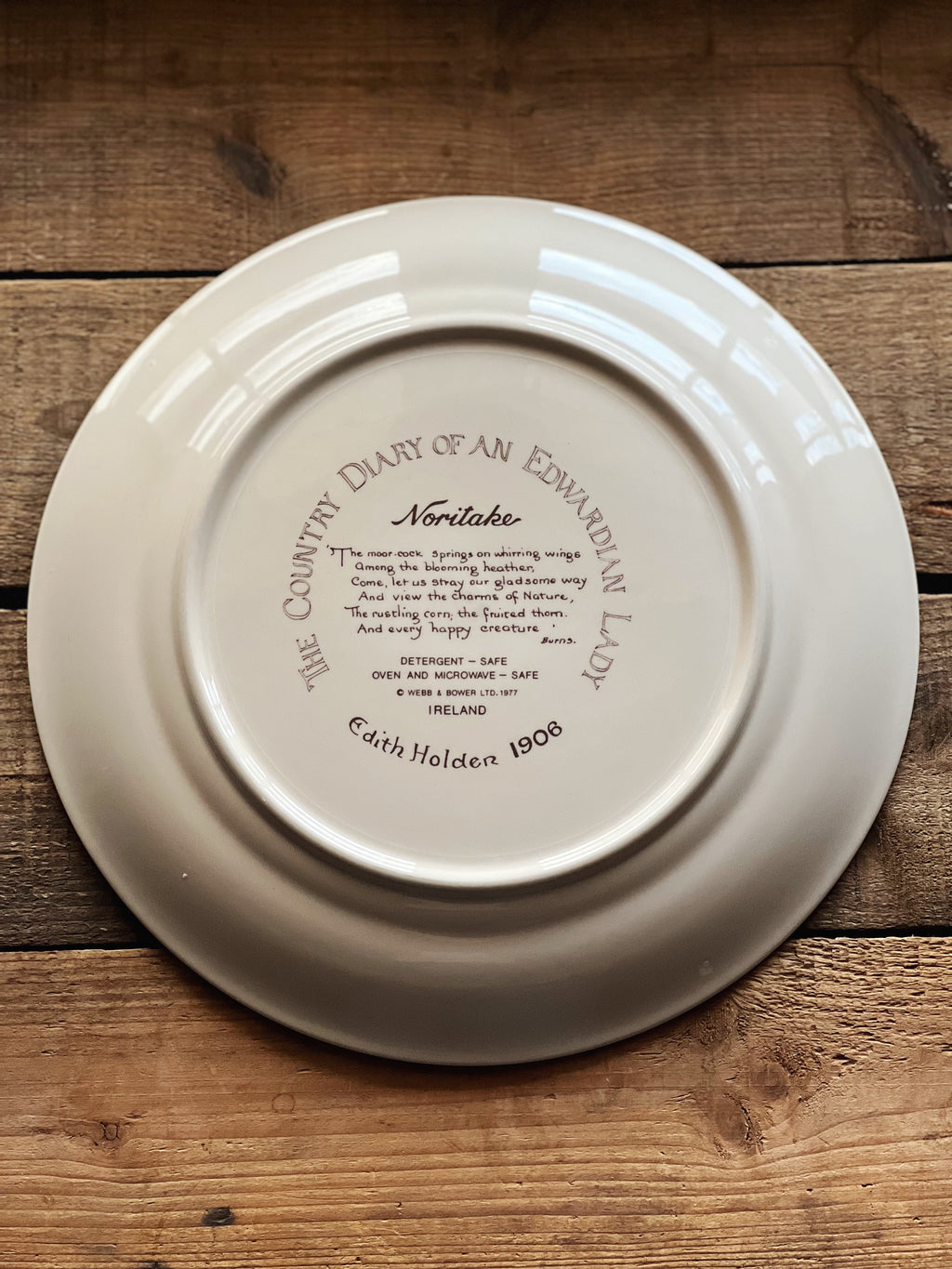 Vintage Noritake Country Diary of an Edwardian Lady Dinner Plate