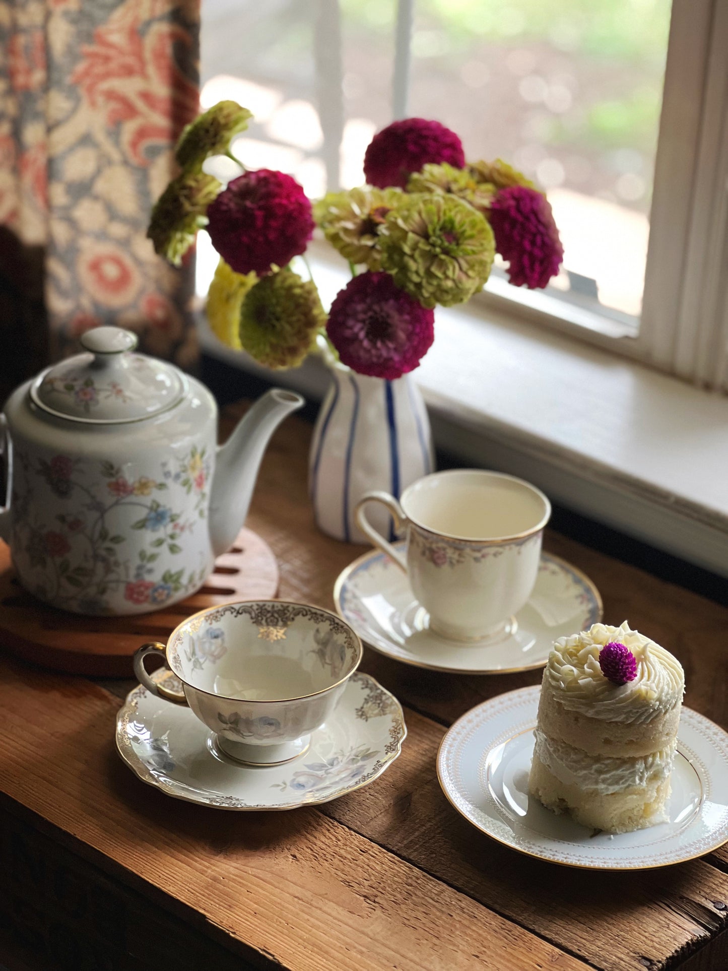 Vintage Lenox Southern Vista Footed Cup & Saucer Set