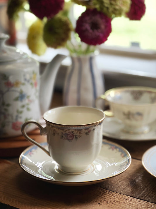 Vintage Lenox Southern Vista Footed Cup & Saucer Set