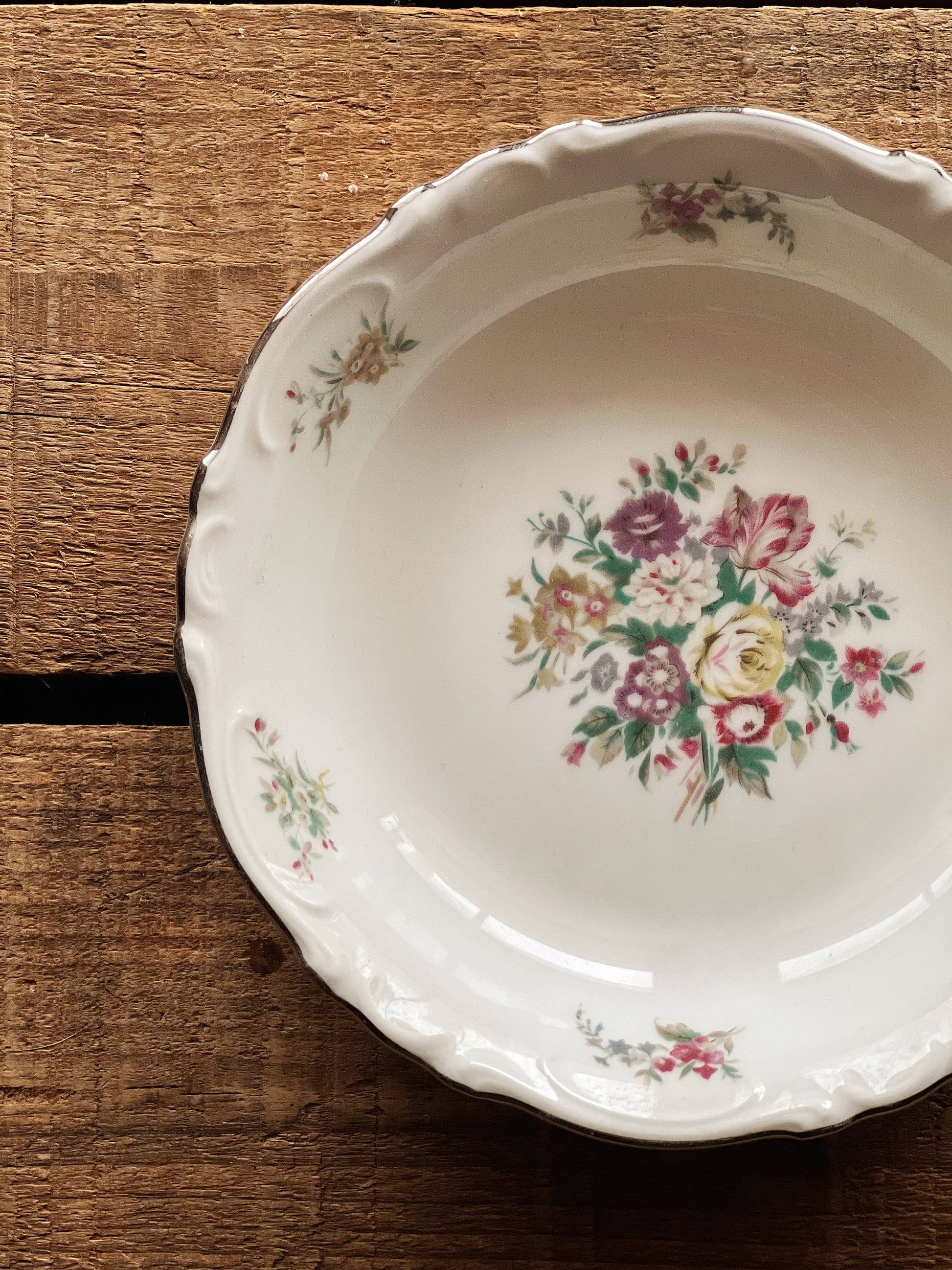 Vintage Crown Bavaria Germany Bouquet Berry Bowl