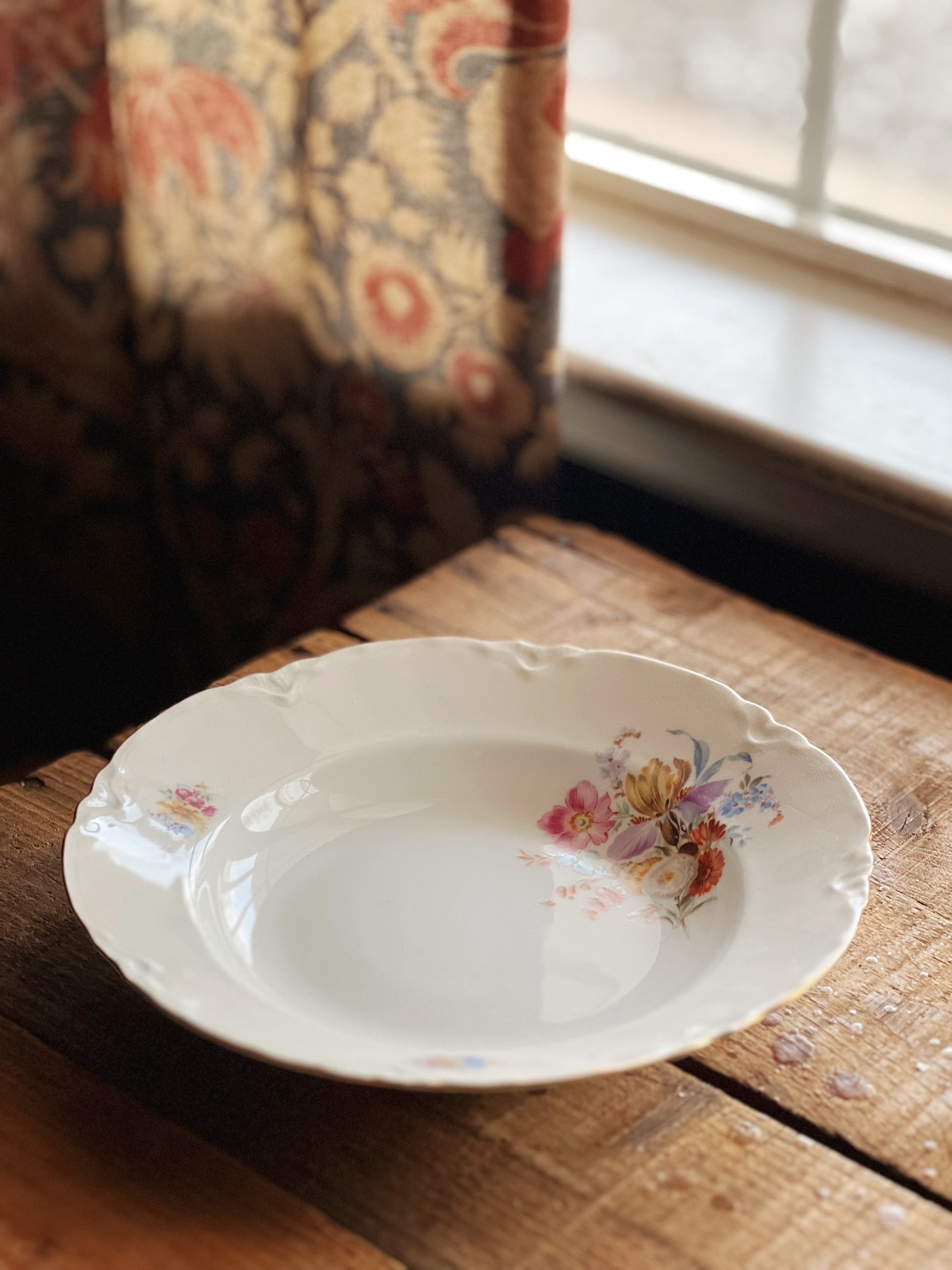 Vintage Thomas Germany Floral Rimmed Soup Bowl