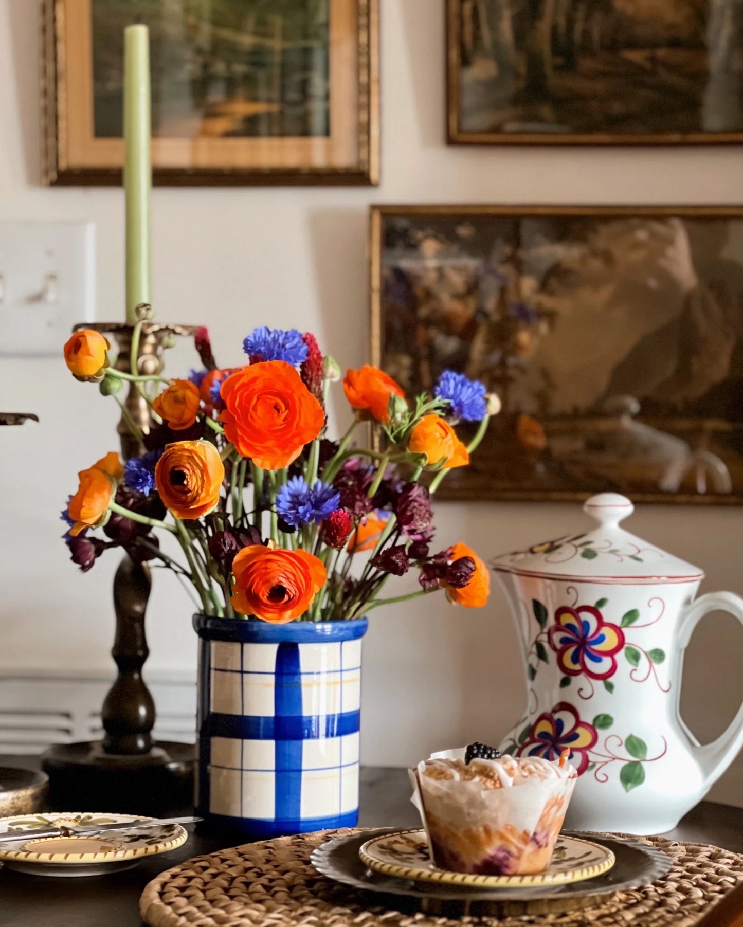 Hand Painted Vintage Coffee Pot Made in Czechoslovakia for Kaufmann's Pittsburgh