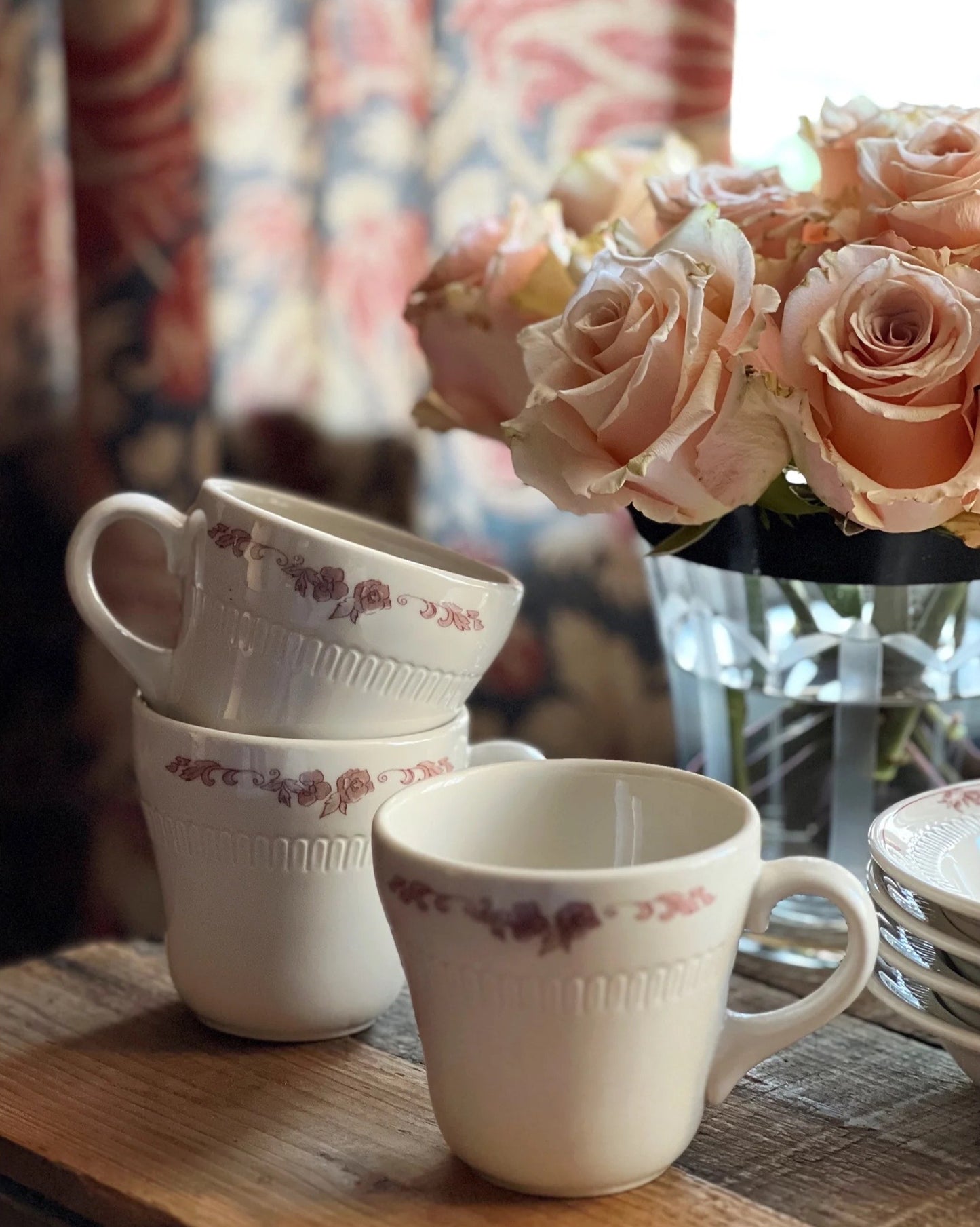 Vintage Syracuse China Floral Cup & Saucer Set