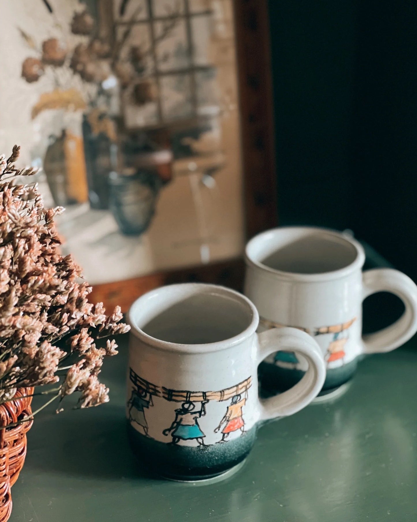 Pair of Vintage Stoneware Mugs