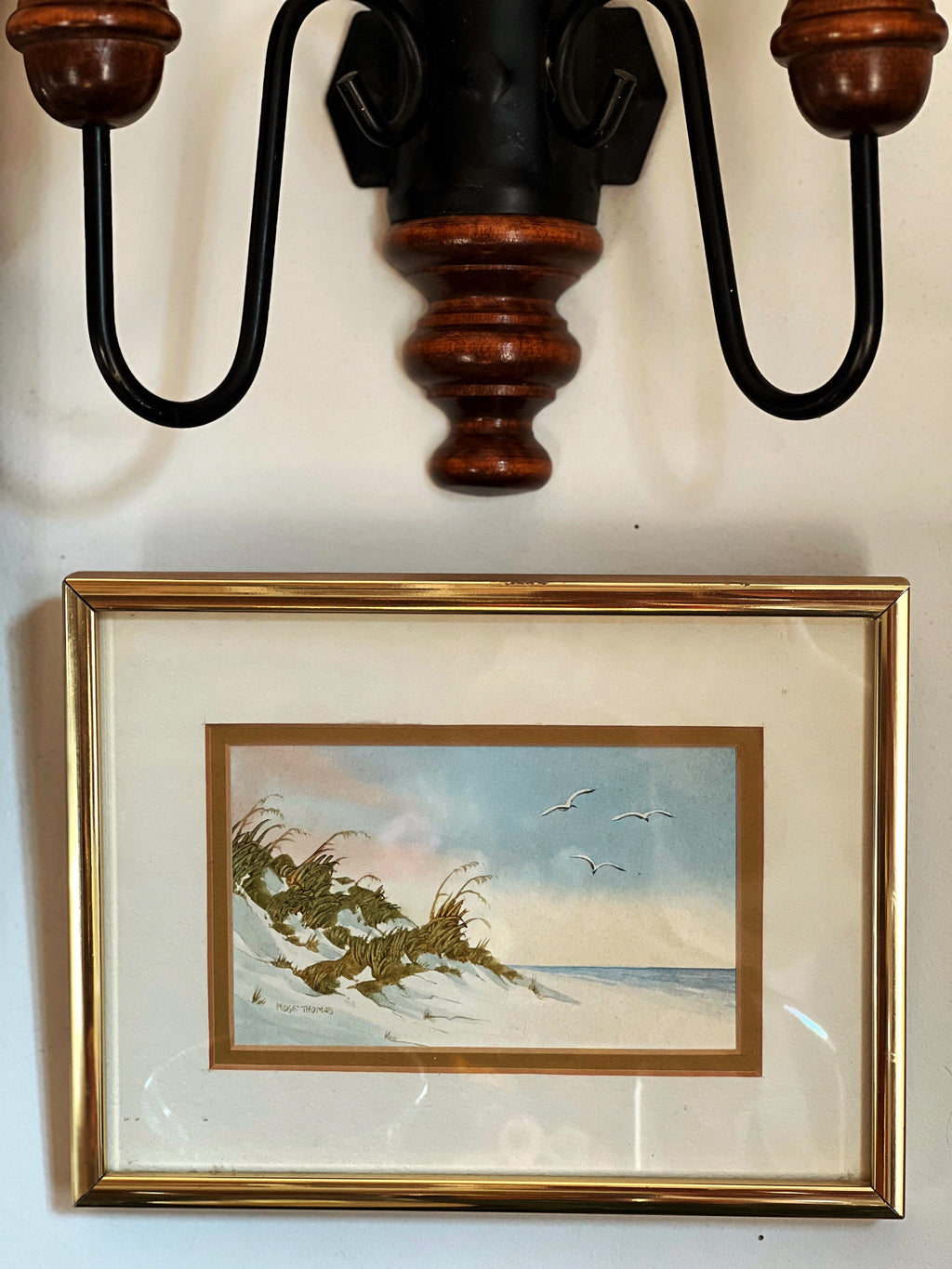 Signed Midge Thomas Sand Dune Watercolor 