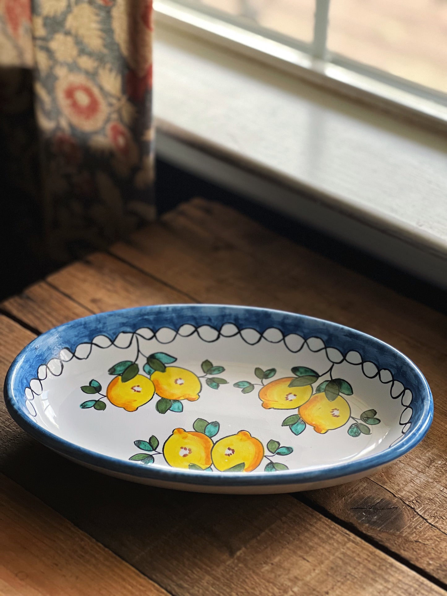 Vintage Hand Painted Lemon Platter Made in Italy