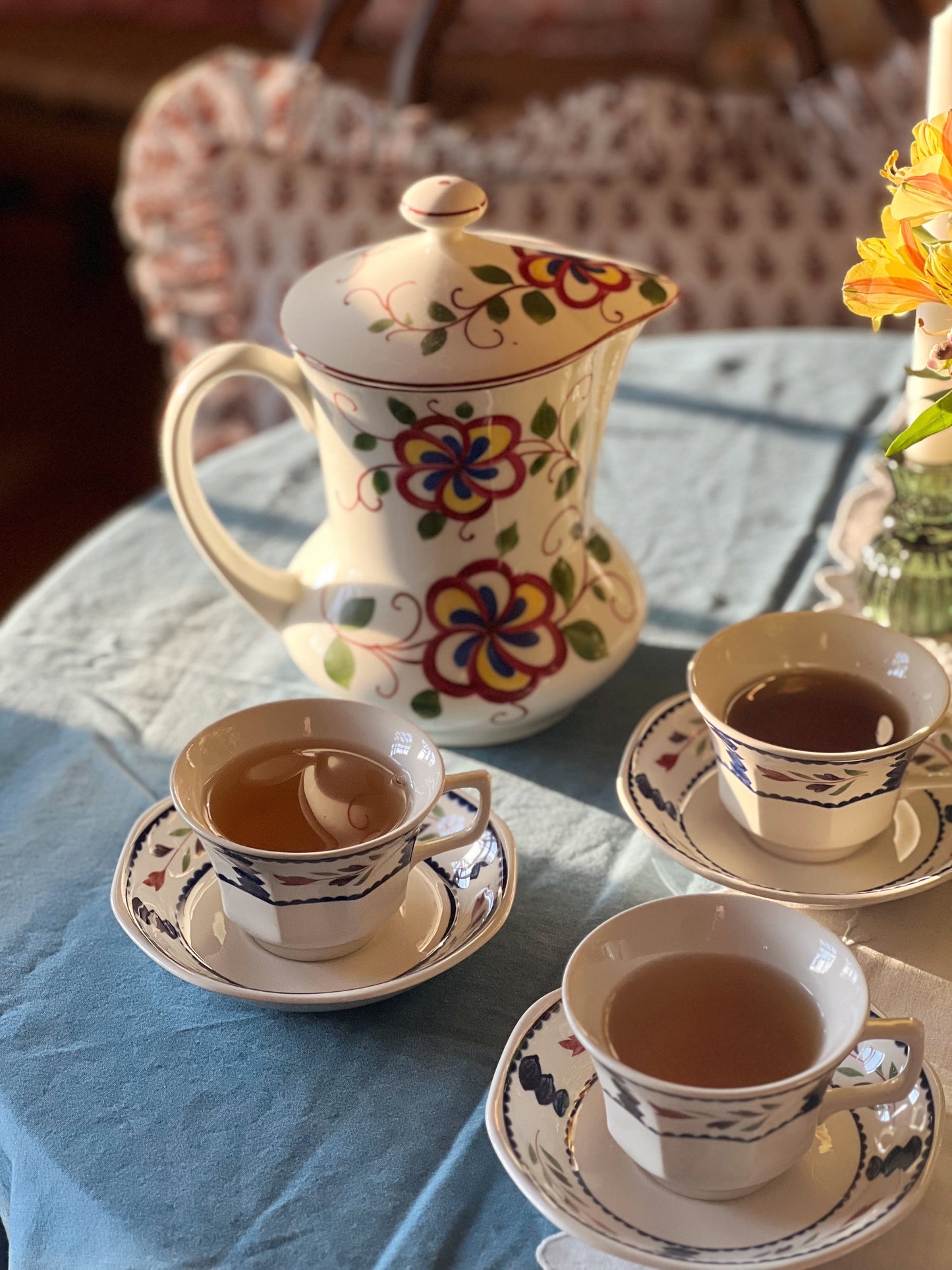 Vintage Adams Lancaster Flat Cup & Saucer Set