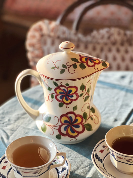 Hand Painted Vintage Coffee Pot Made in Czechoslovakia for Kaufmann's Pittsburgh