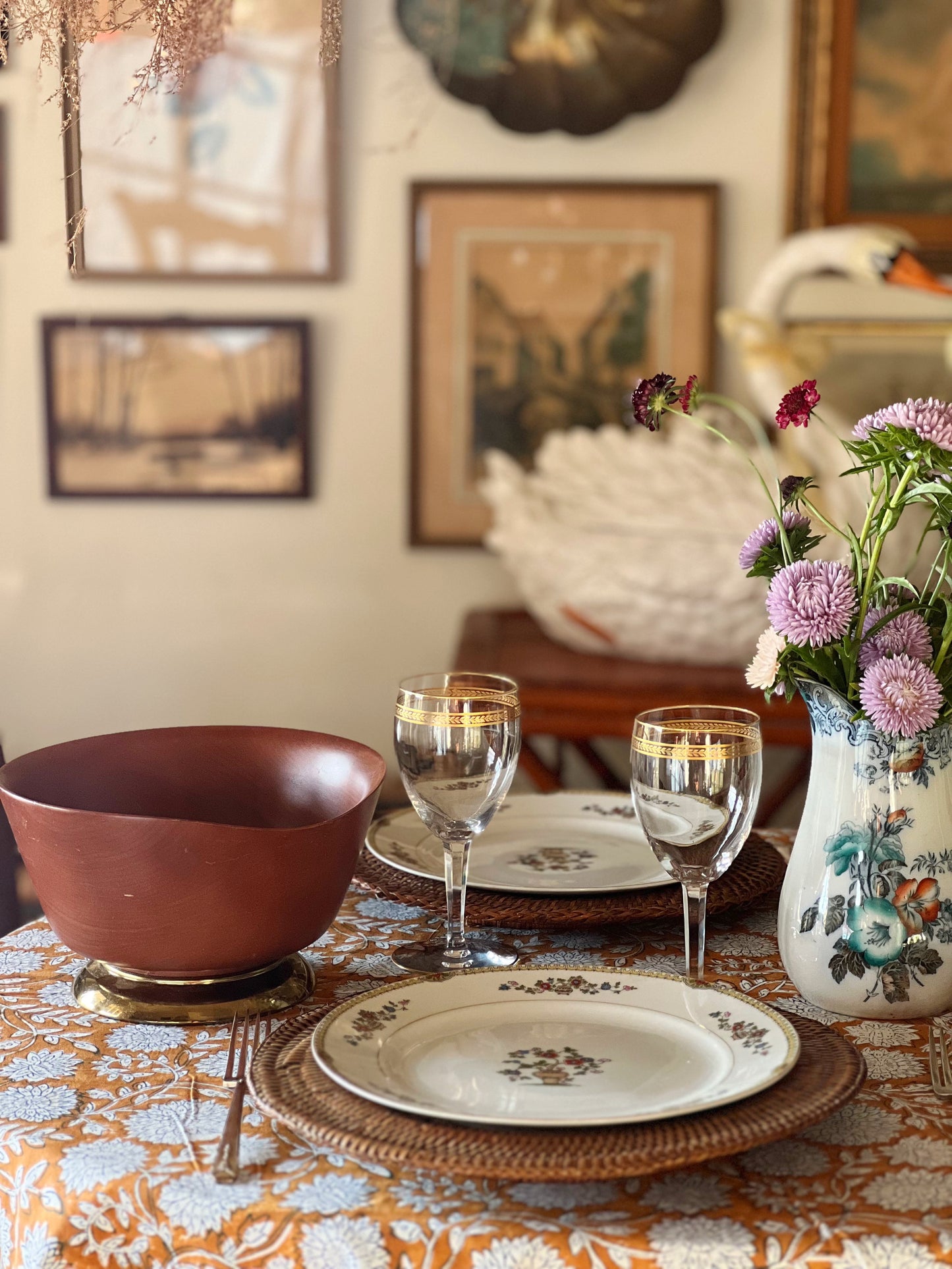 Vintage Kronex Brass & Rosewood Salad Bowl