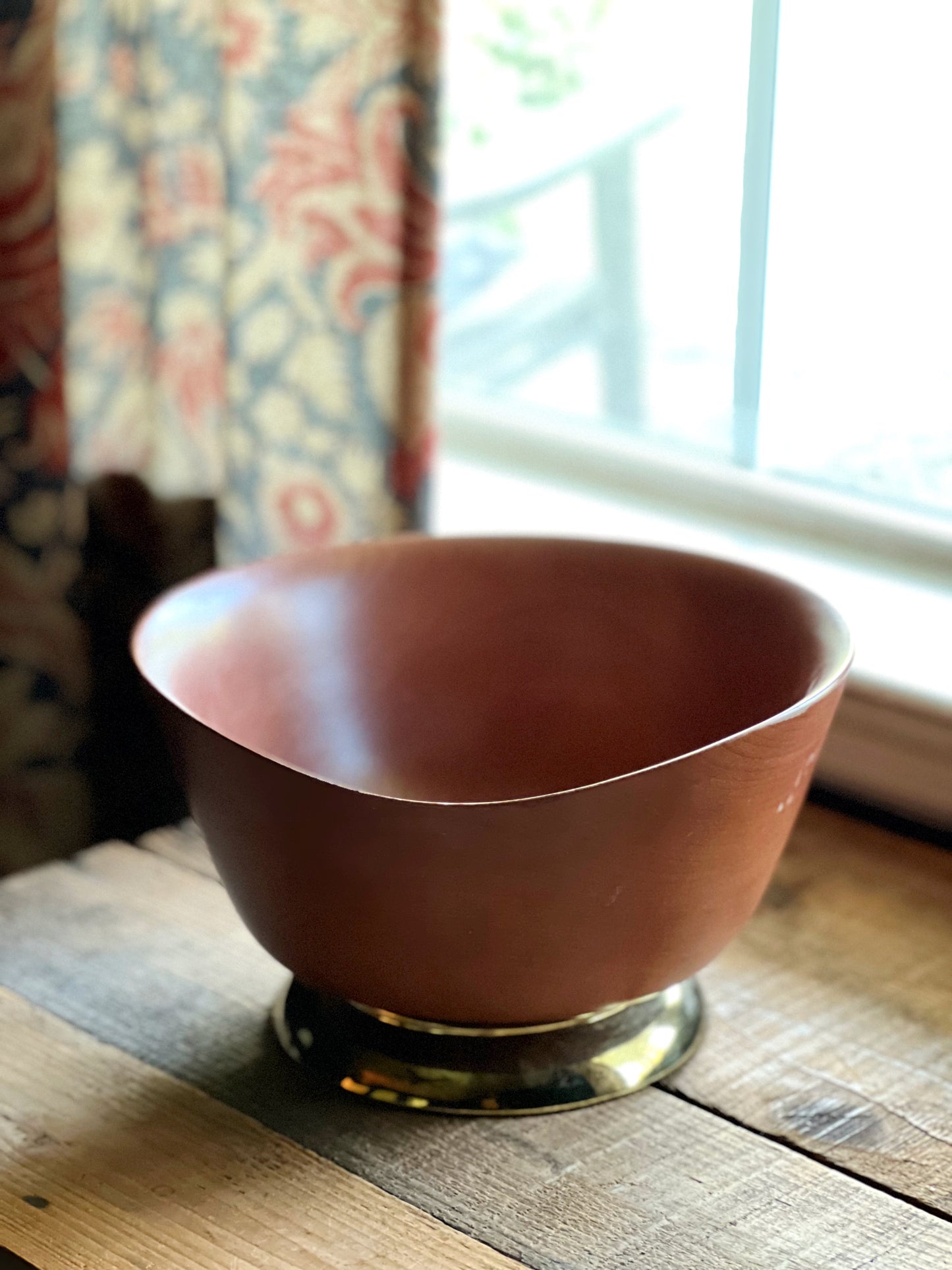 Vintage Kronex Brass & Rosewood Salad Bowl