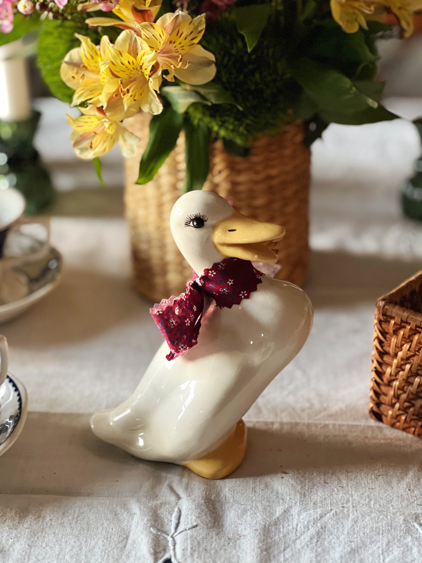 Medium Vintage Standing Ceramic Duck