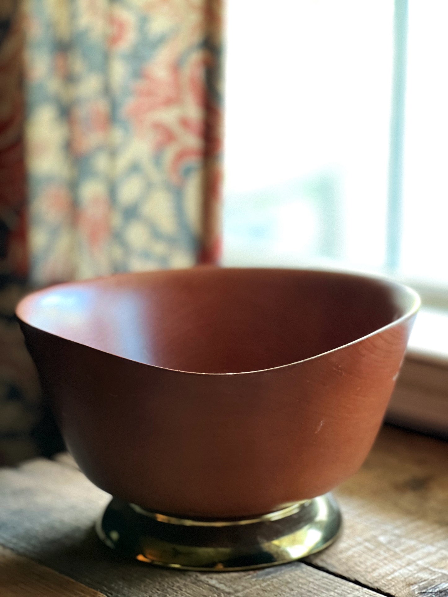 Vintage Kronex Brass & Rosewood Salad Bowl