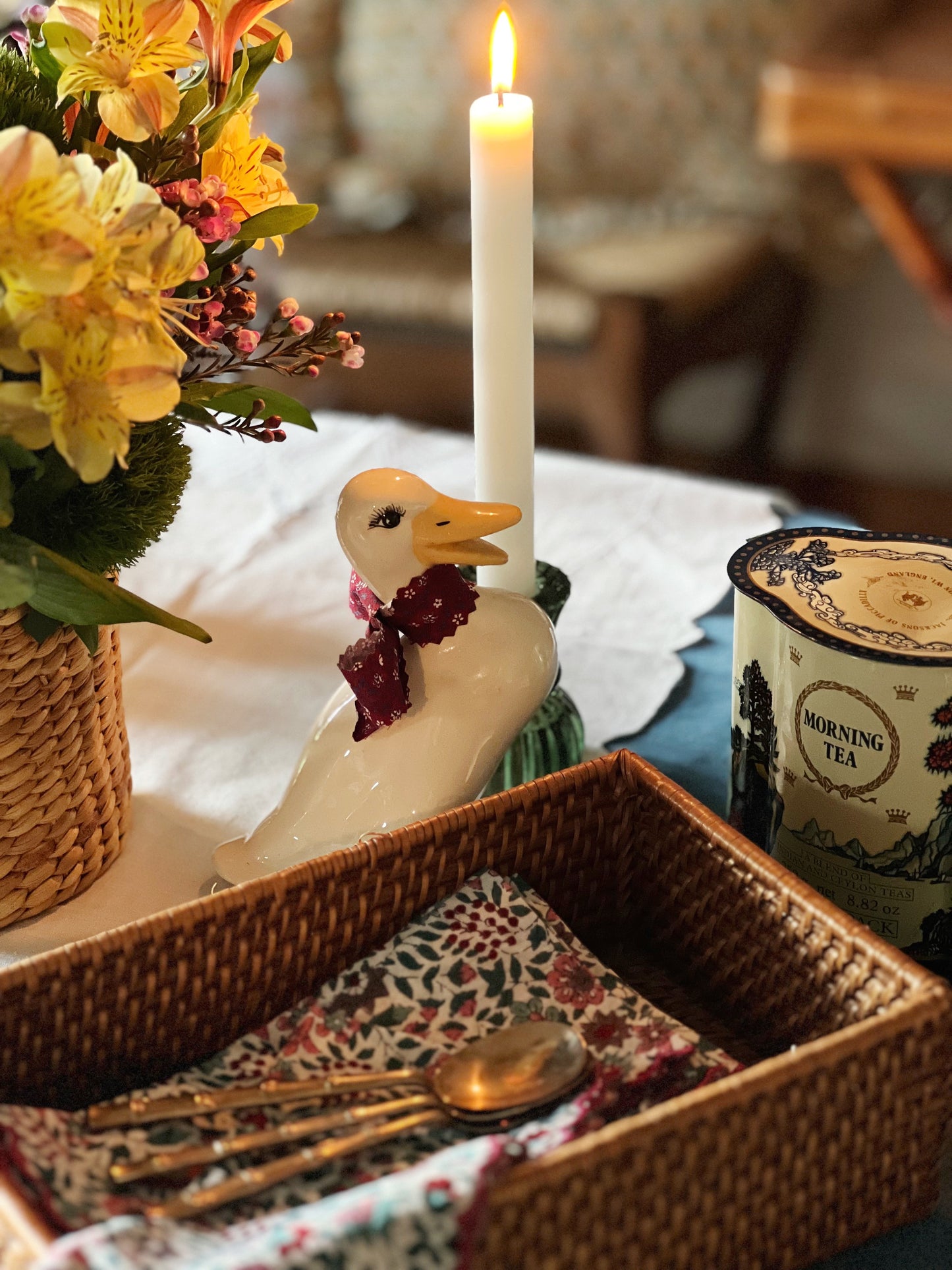 Small Vintage Standing Ceramic Duck