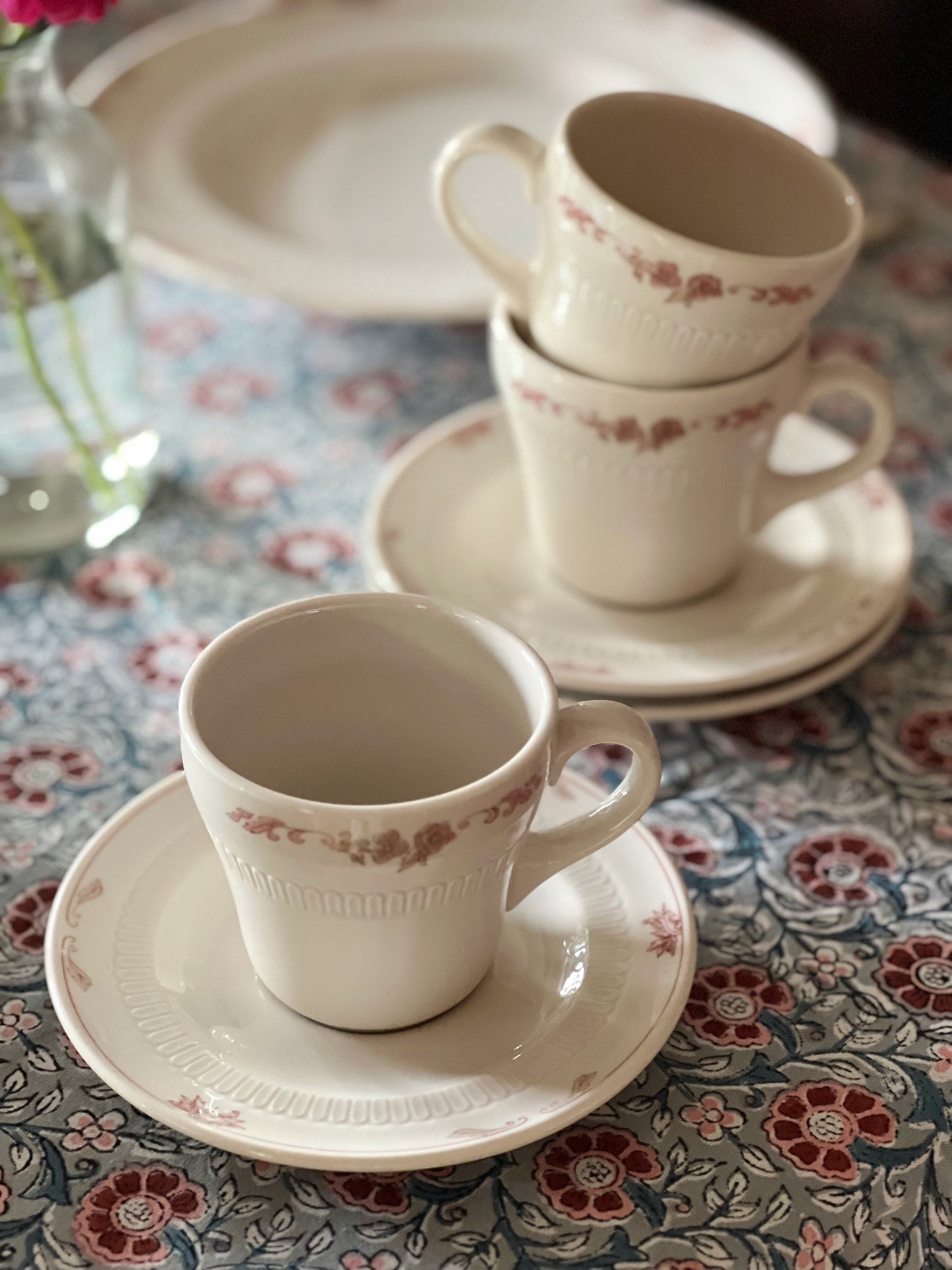 Vintage Syracuse China Floral Cup & Saucer Set