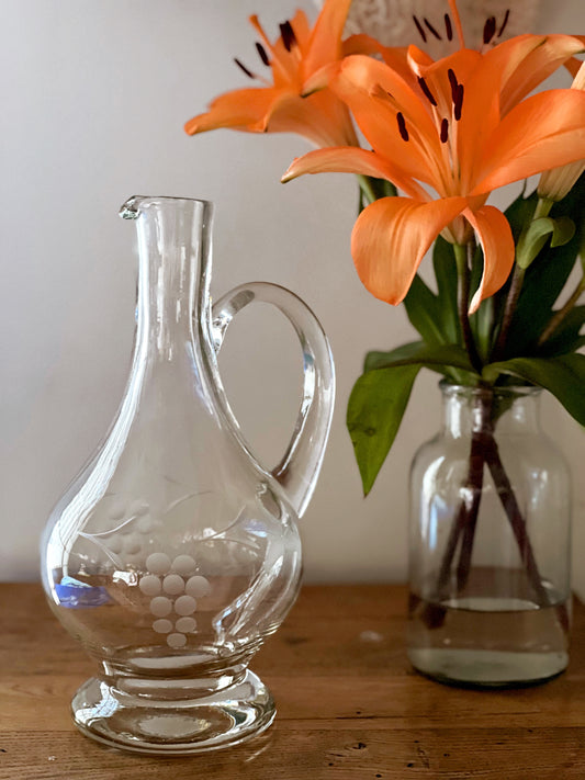 etched glass decanter