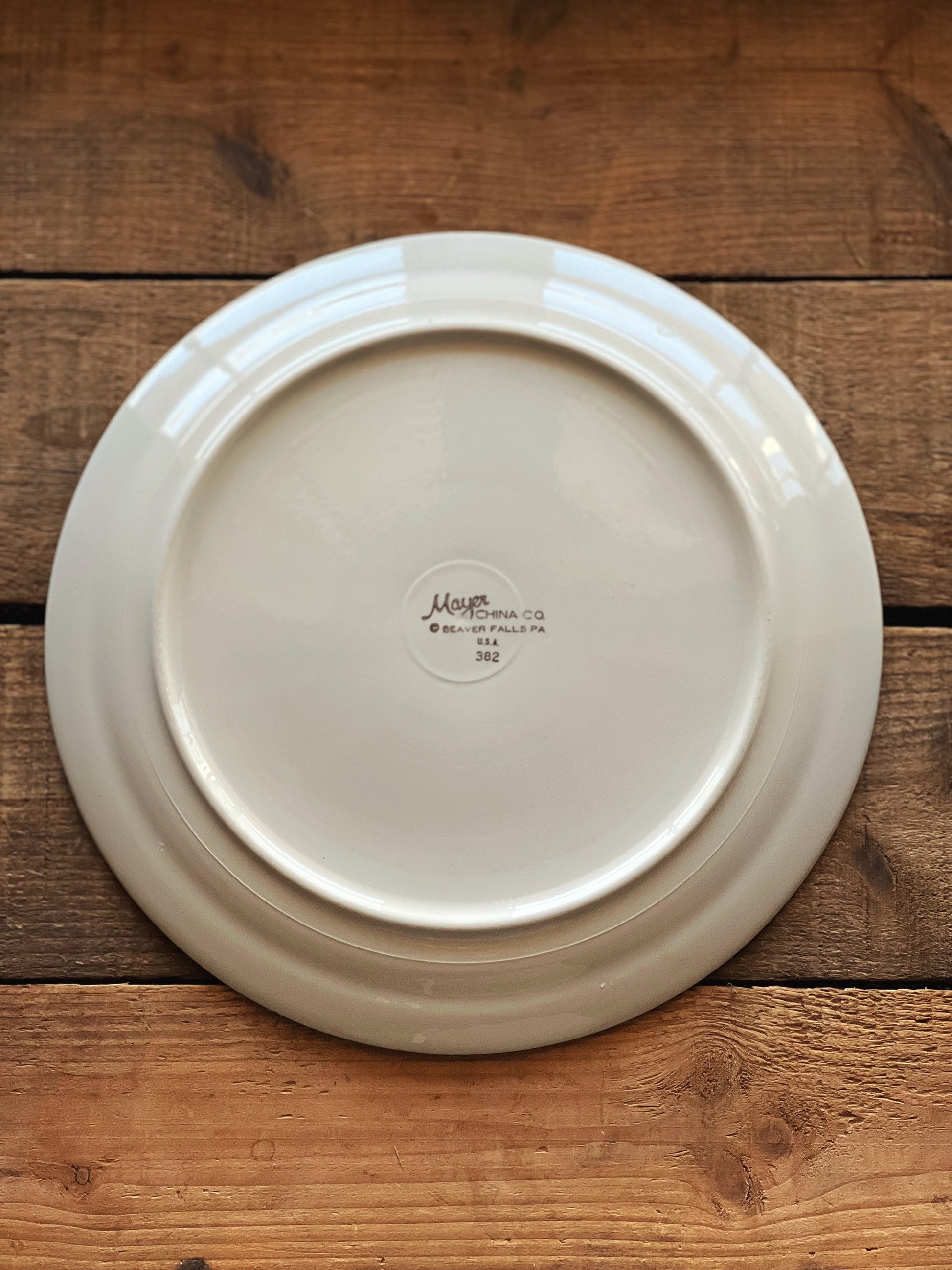Set of 4 Vintage Mayer China Gold Banded Luncheon Plates
