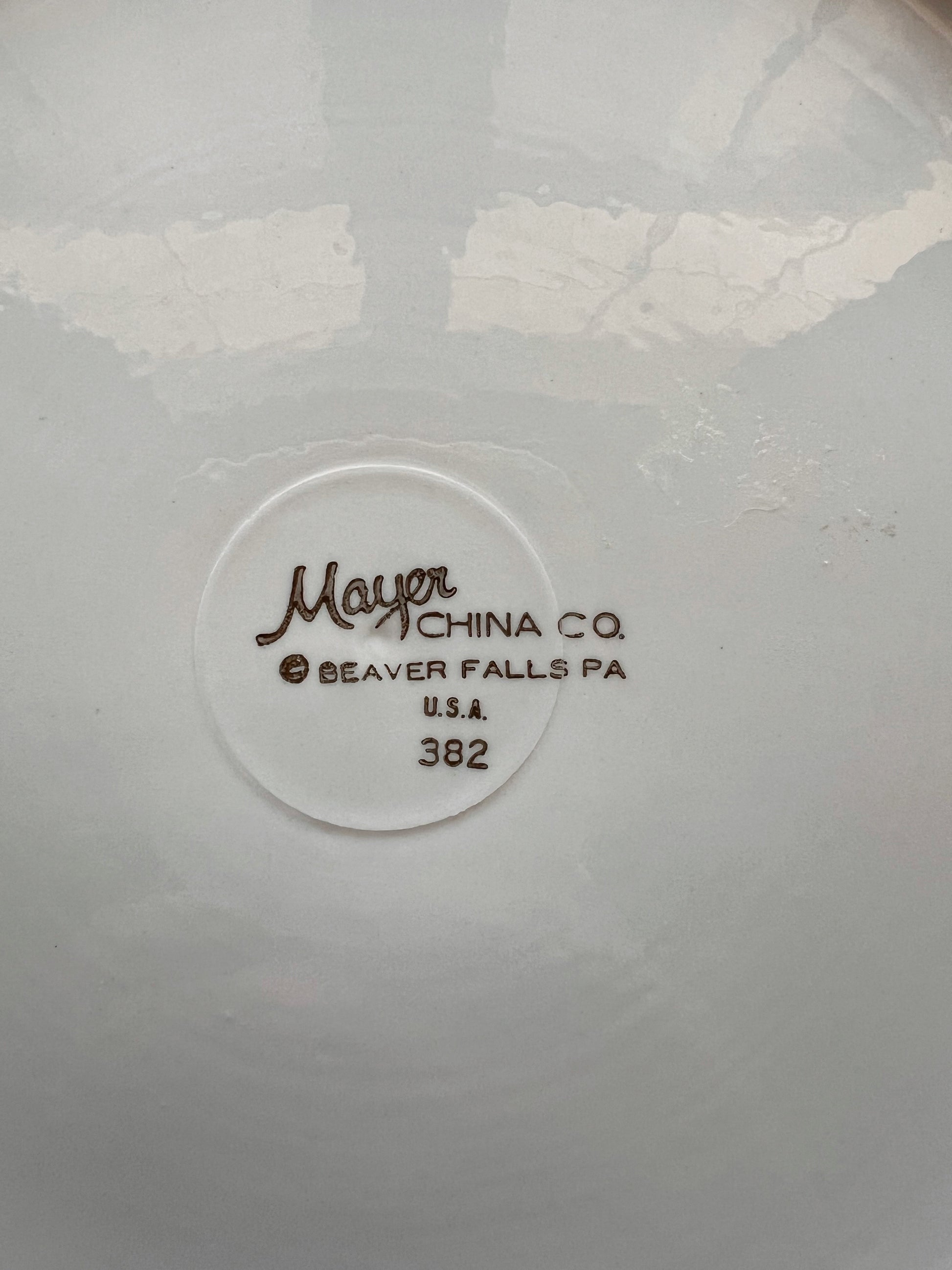 Set of 4 Vintage Mayer China Gold Banded Luncheon Plates
