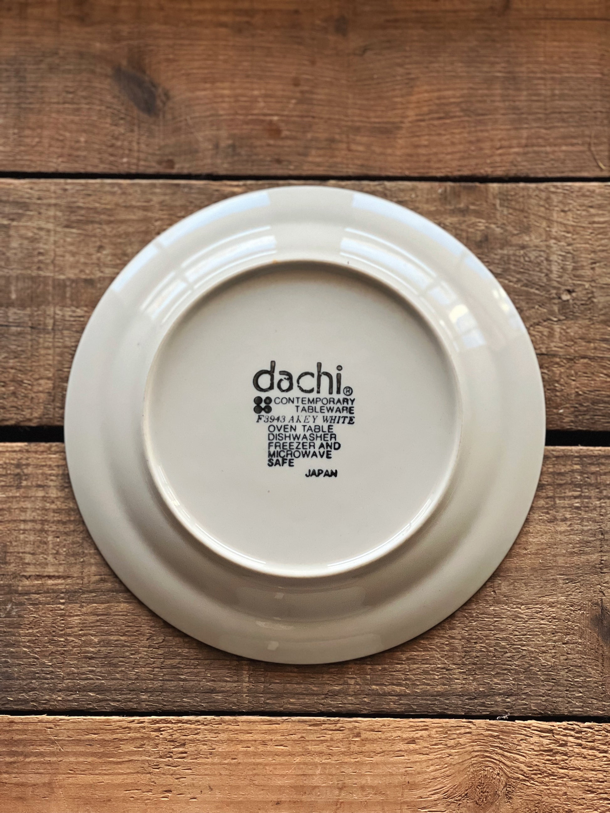 Vintage Dachi Japan Key White Salad Plate
