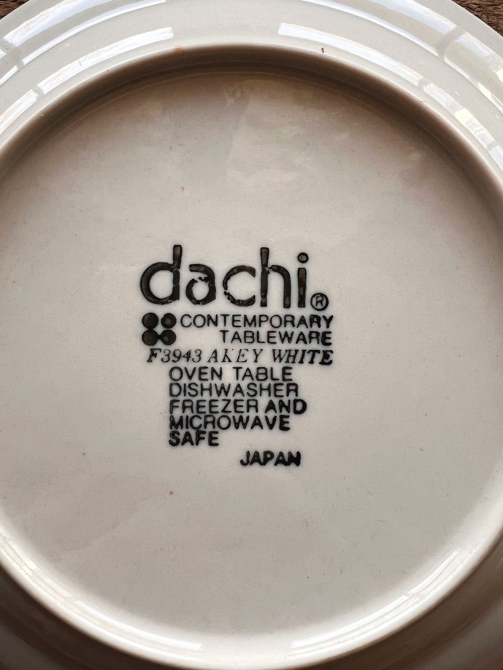 Vintage Dachi Japan Key White Salad Plate