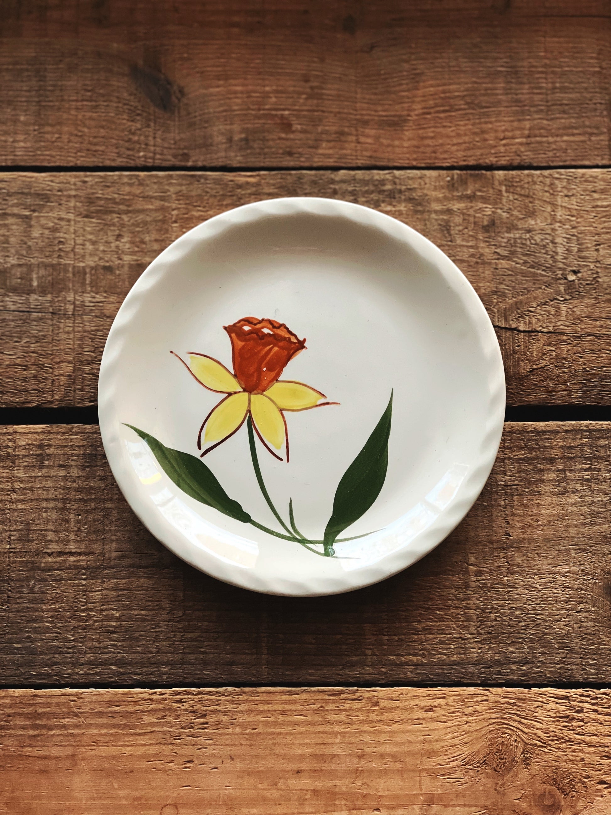 yellow floral plate