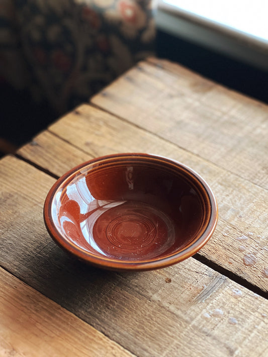 Vintage Brown Stoneware Berry Bowl / Prep Bowl