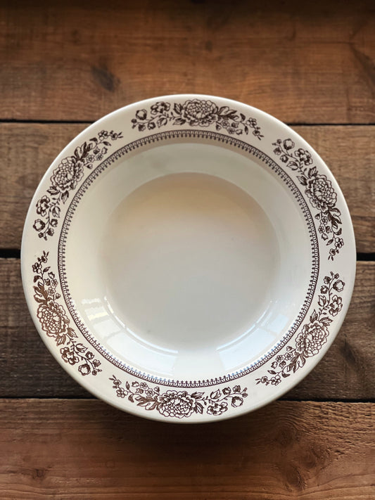 Vintage Royal China Sussex Brown Transferware Round Serving Bowl