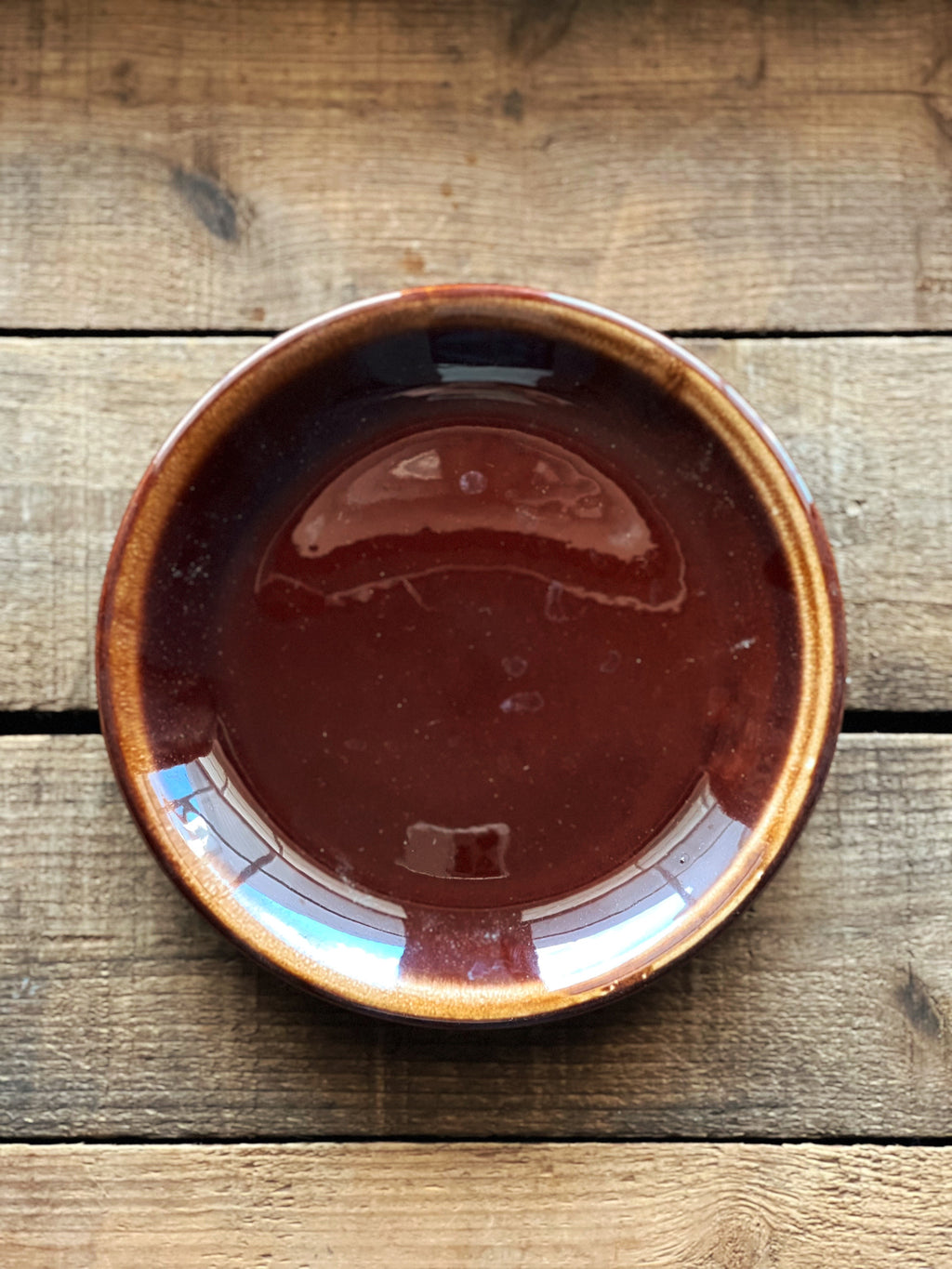 Vintage McCoy Nelson Brown Drip Salad Plate / Dessert Plate