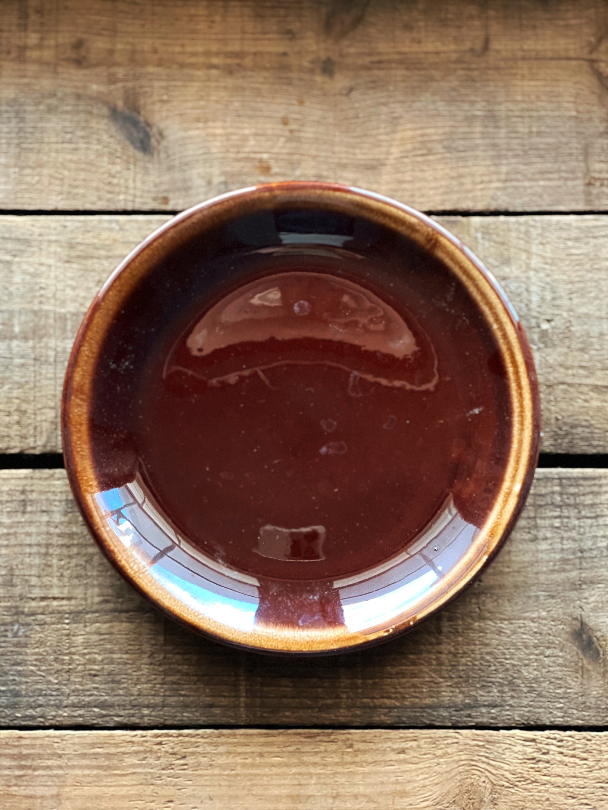 Vintage McCoy Nelson Brown Drip Salad Plate / Dessert Plate