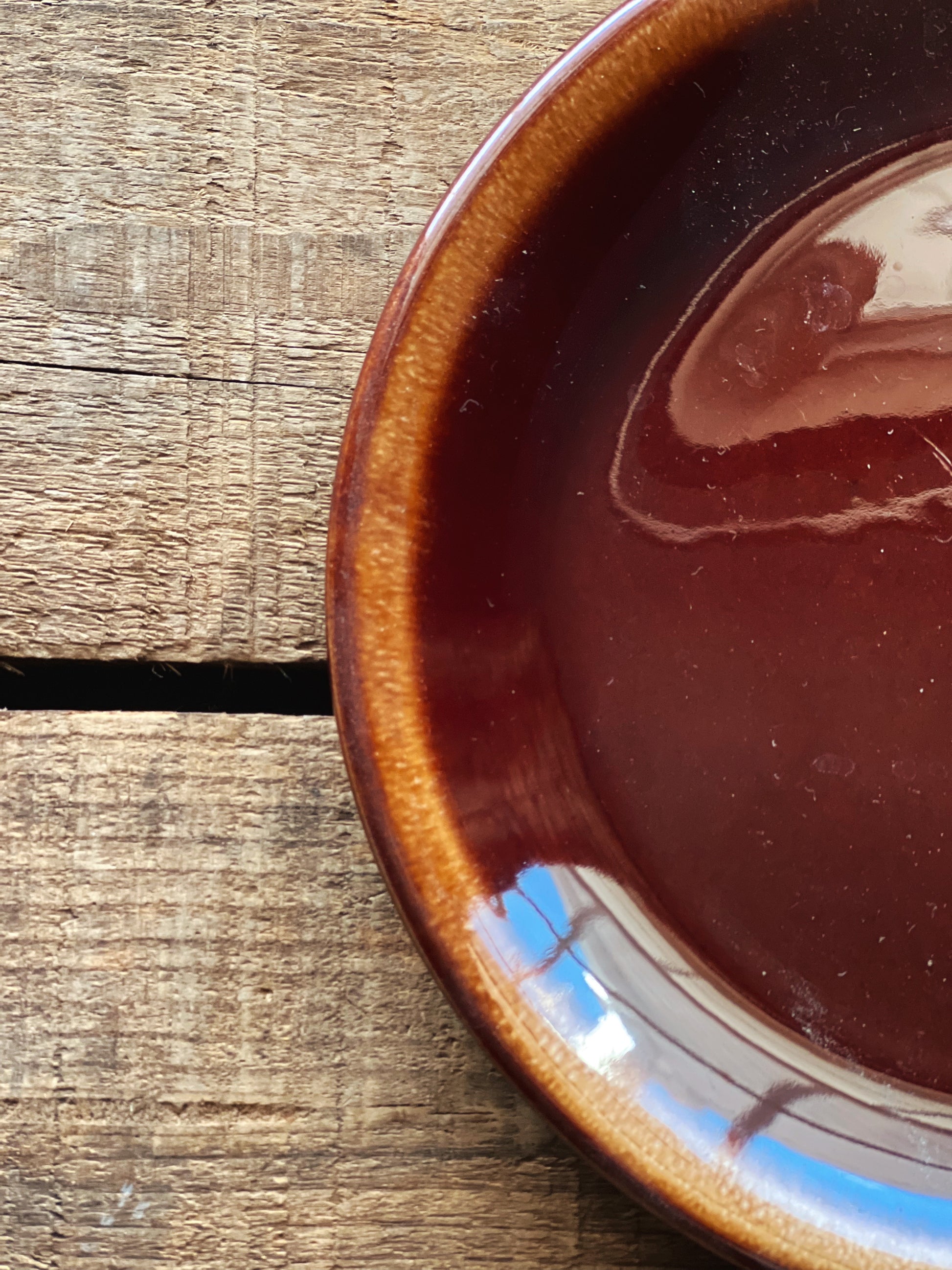 Vintage McCoy Nelson Brown Drip Salad Plate / Dessert Plate