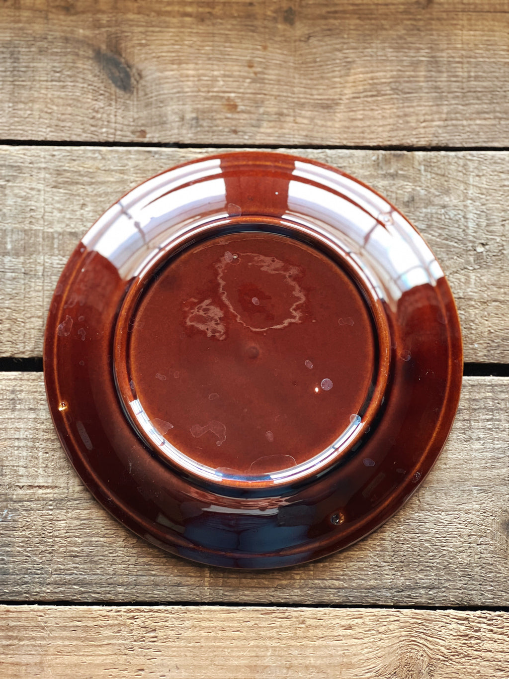 Vintage McCoy Nelson Brown Drip Salad Plate / Dessert Plate